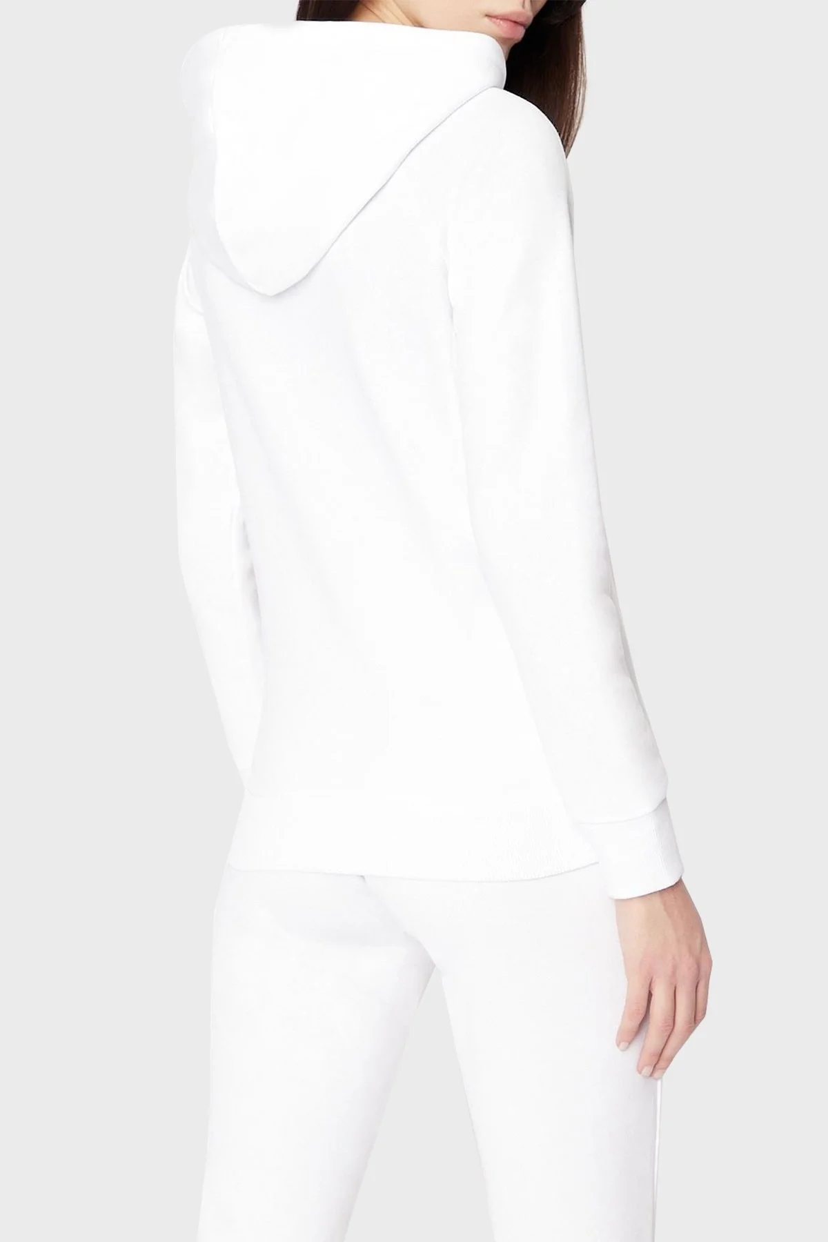 Armani Exchange Pamuklu Fermuarlı Regular Fit Kapüşonlu Bayan Sweat 8NYM28 YJE5Z 1100 BEYAZ - 4