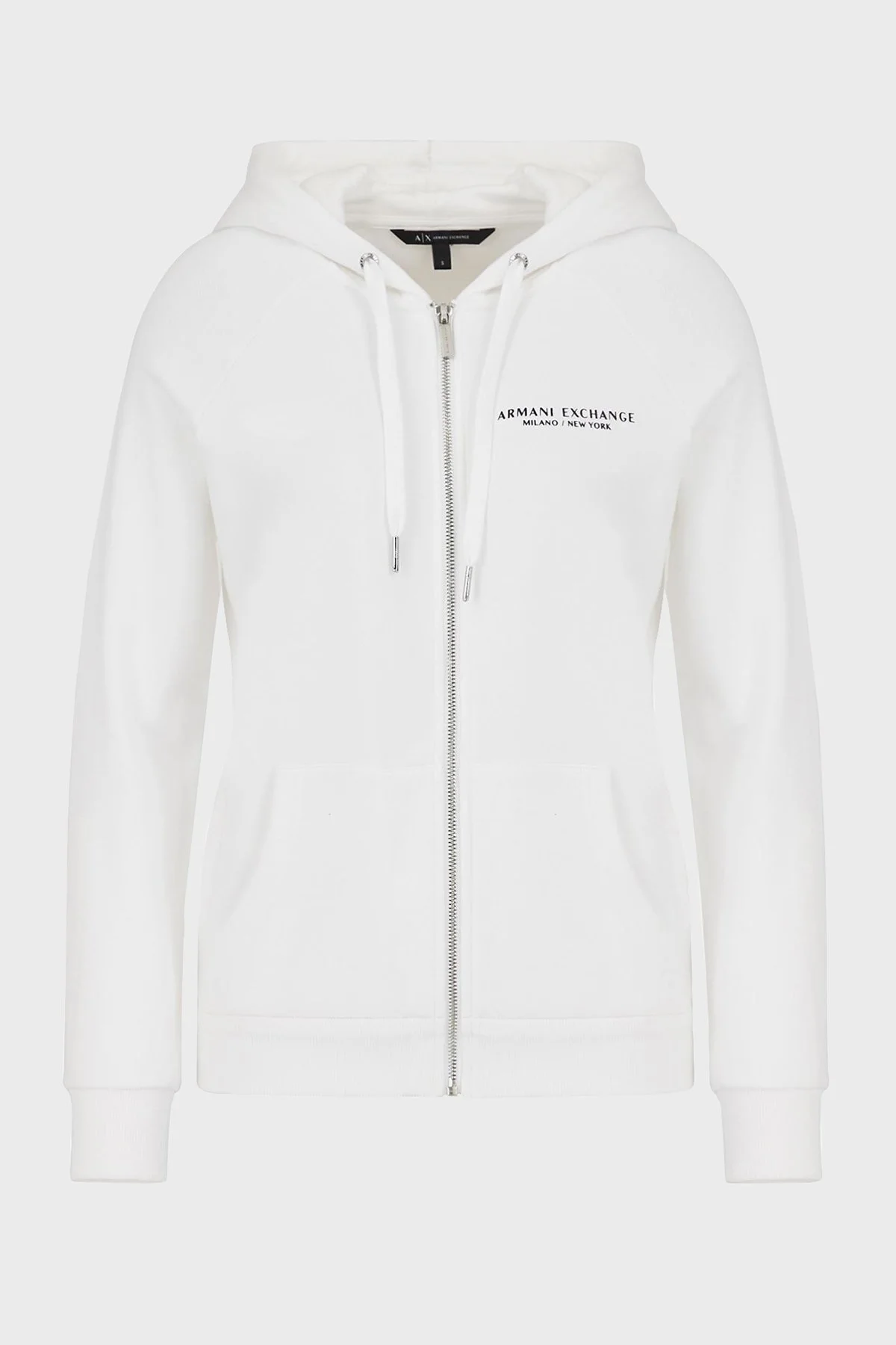 Armani Exchange Pamuklu Fermuarlı Regular Fit Kapüşonlu Bayan Sweat 8NYM28 YJE5Z 1100 BEYAZ - 5