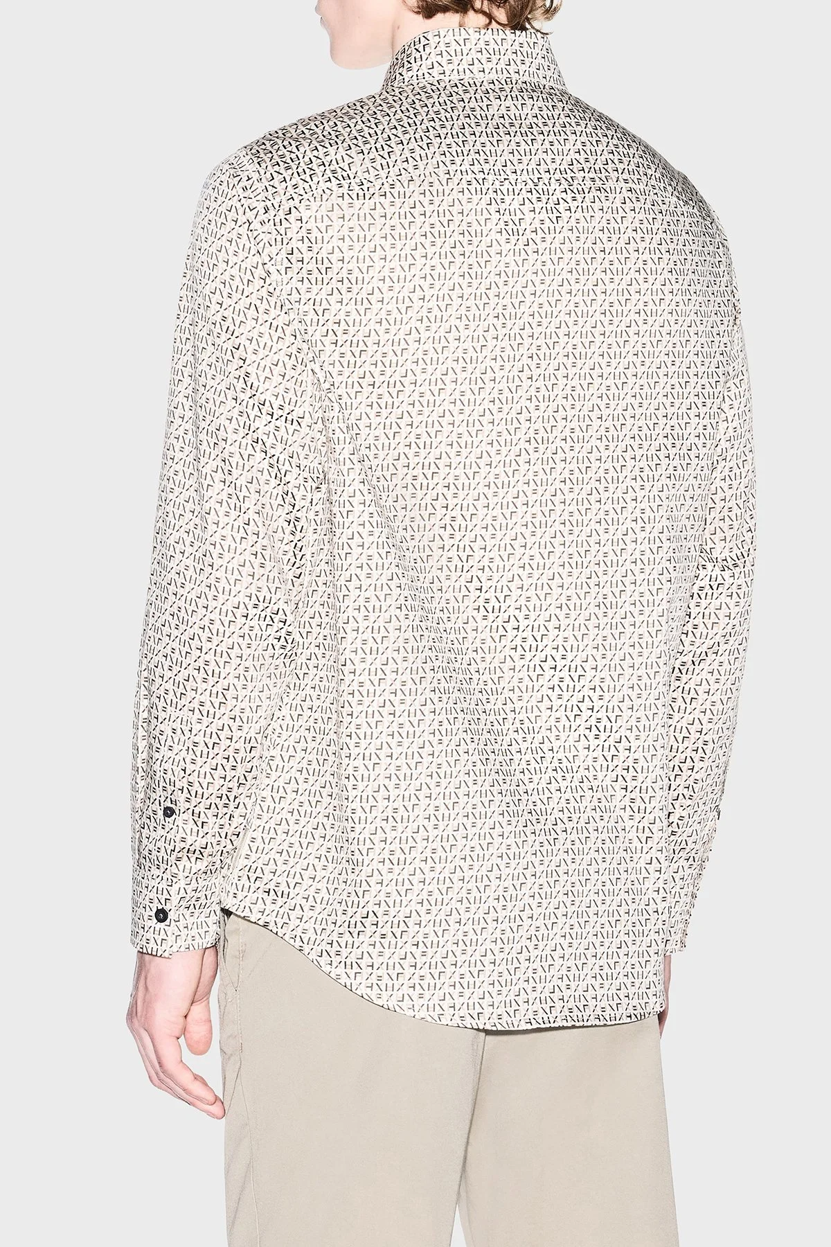 Armani Exchange Pamuklu Harf Logolu Regular Fit Erkek Gömlek XM001942 AF19194 F1165 BEJ - 3