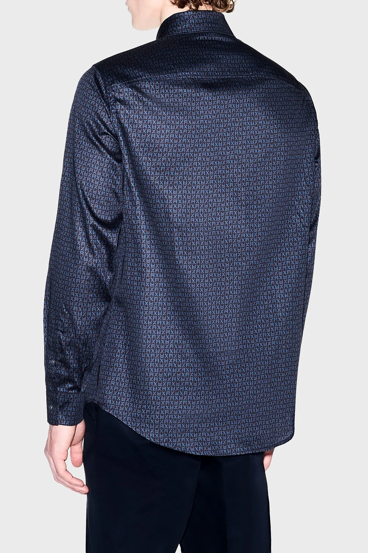 Armani Exchange Pamuklu Harf Logolu Regular Fit Erkek Gömlek XM001942 AF19194 FB436 LACİVERT - 3