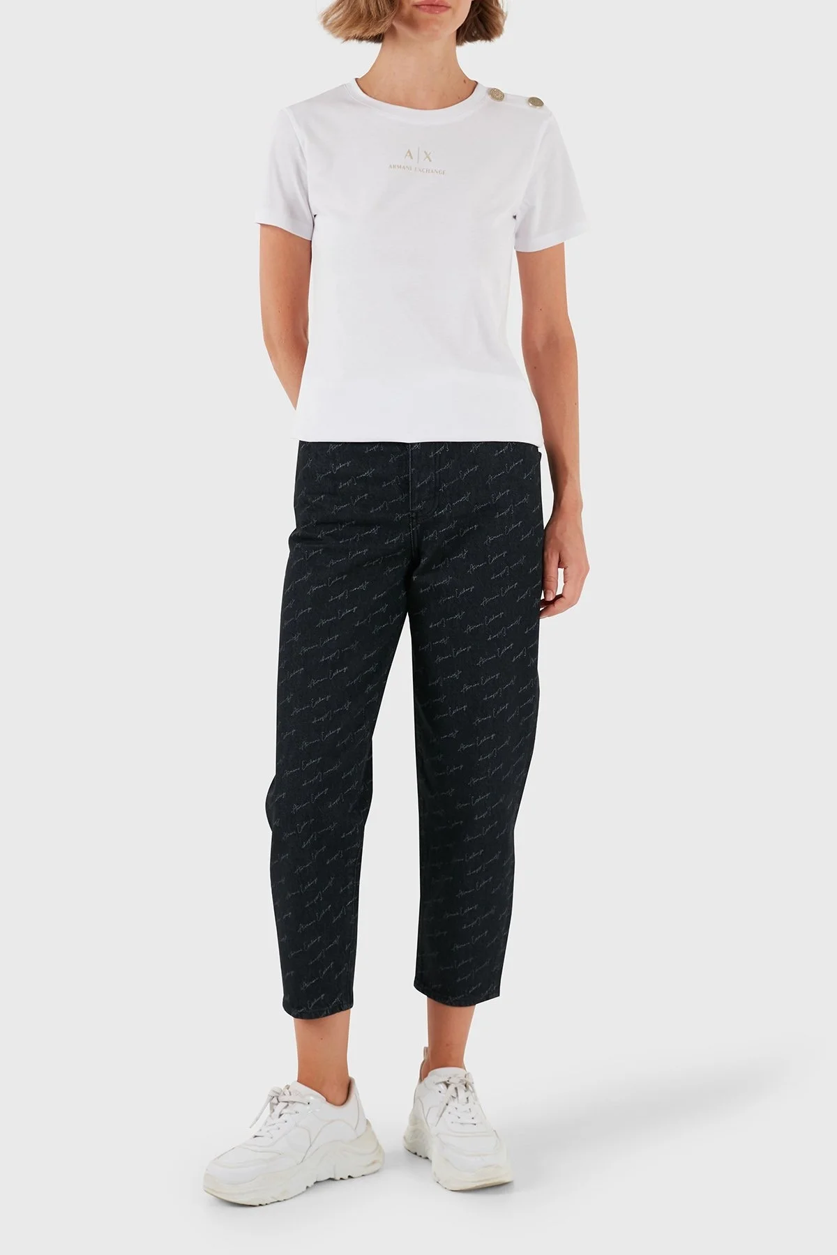 Armani Exchange Pamuklu Havuç Kesim Jeans Bayan Kot Pantolon 6DYJ51 Y18BZ 42AC SİYAH - 1