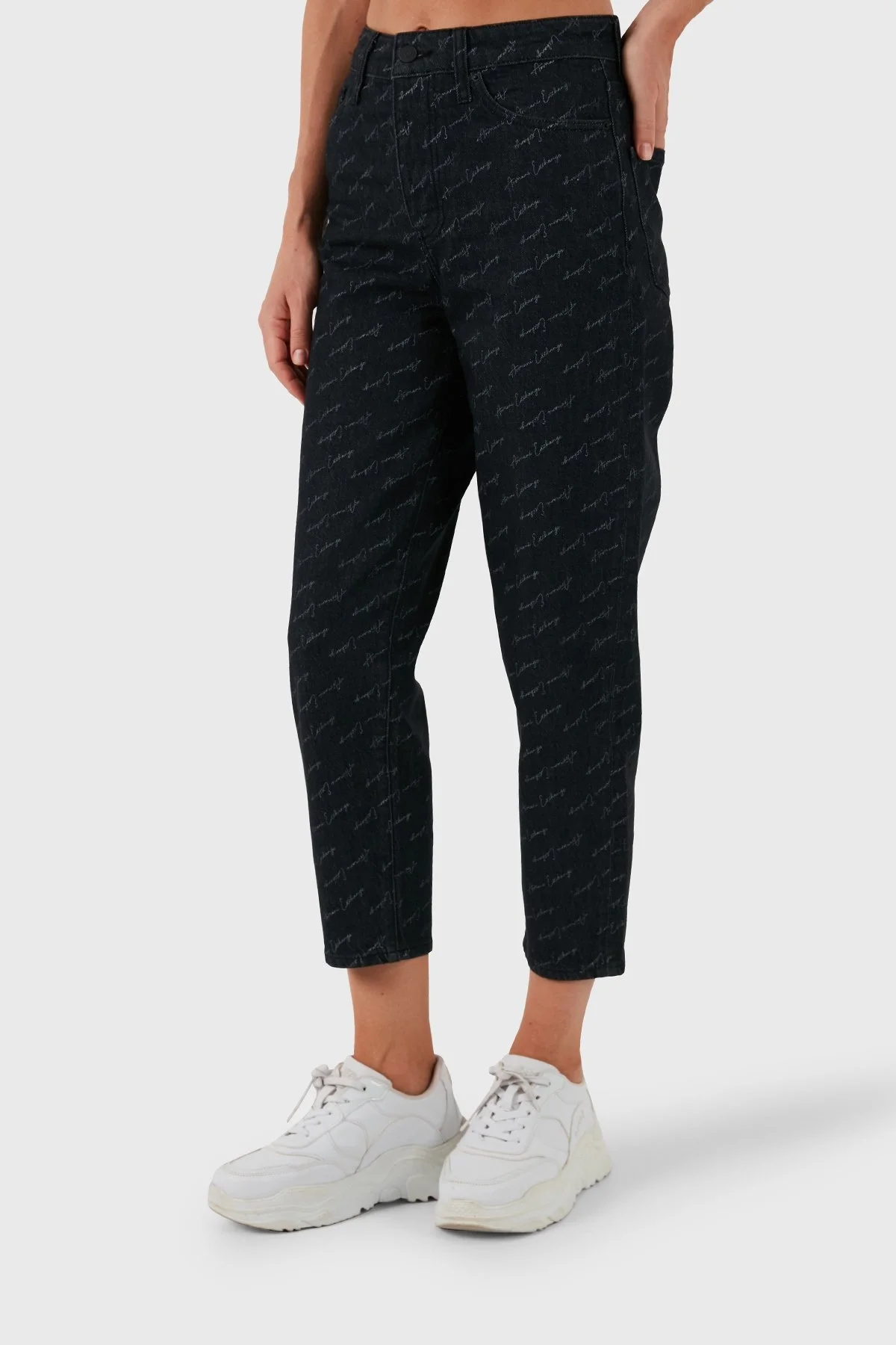 Armani Exchange Pamuklu Havuç Kesim Jeans Bayan Kot Pantolon 6DYJ51 Y18BZ 42AC SİYAH - 3