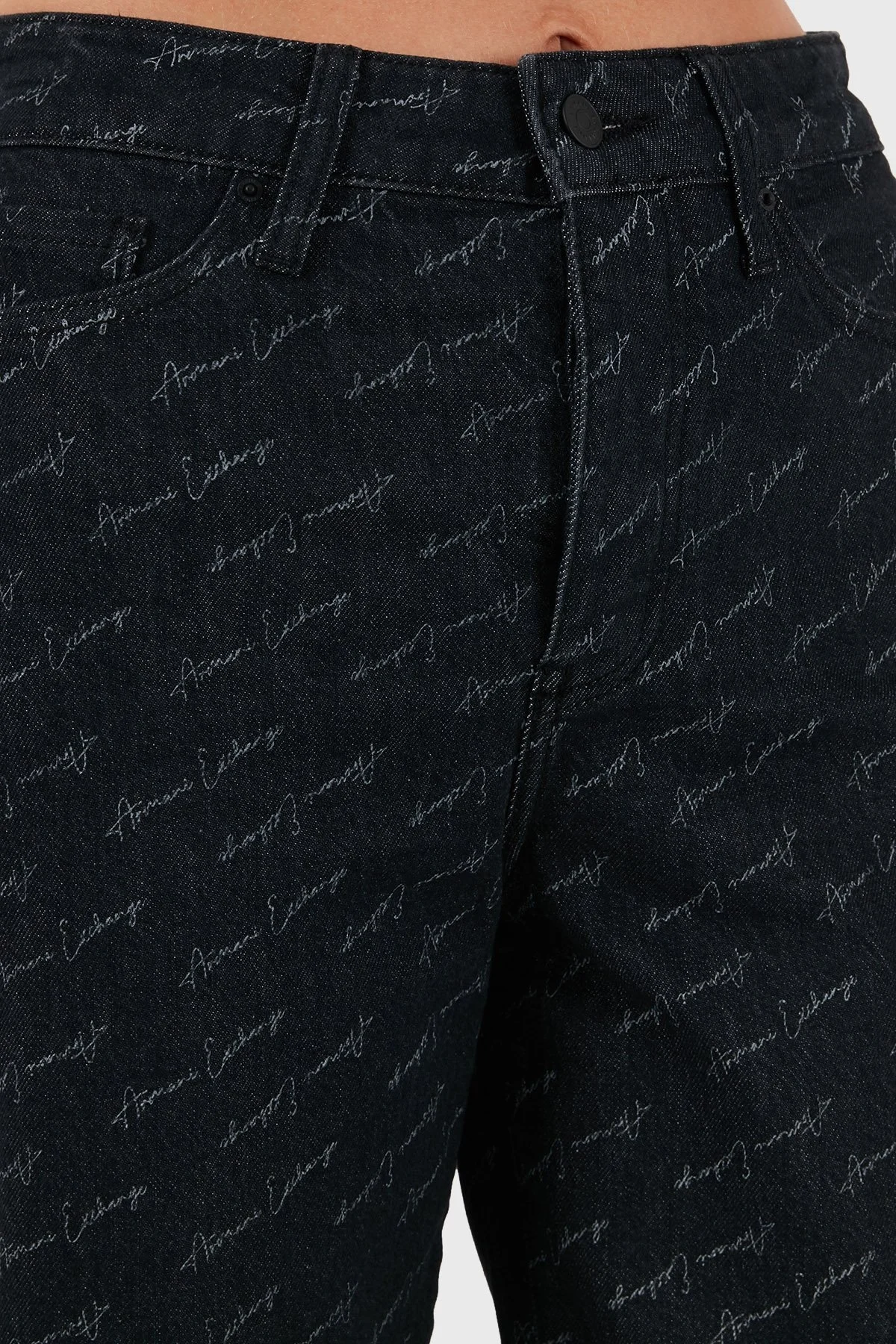 Armani Exchange Pamuklu Havuç Kesim Jeans Bayan Kot Pantolon 6DYJ51 Y18BZ 42AC SİYAH - 6