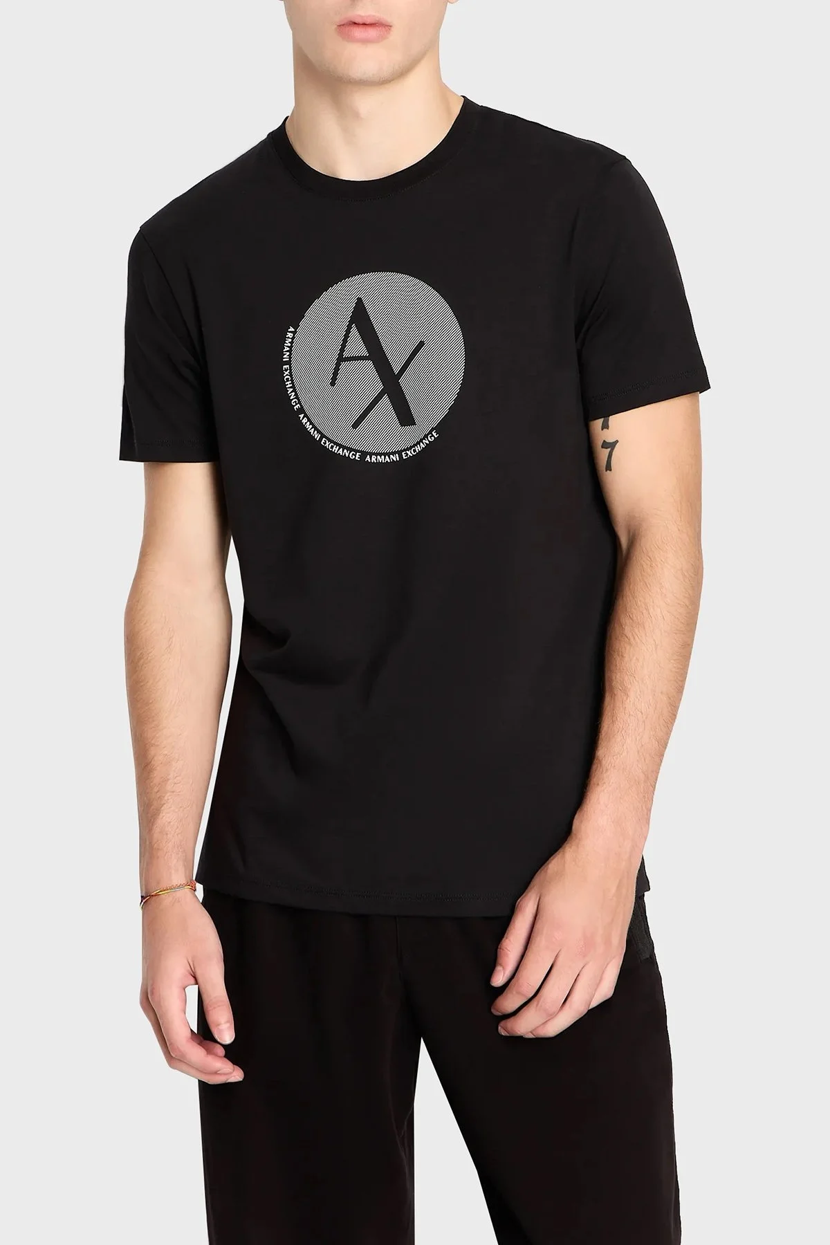 Armani Exchange Pamuklu Jarse Slim Fit Bisiklet Yaka Erkek T Shirt 6RZTAG ZJA5Z 1200 SİYAH - 1