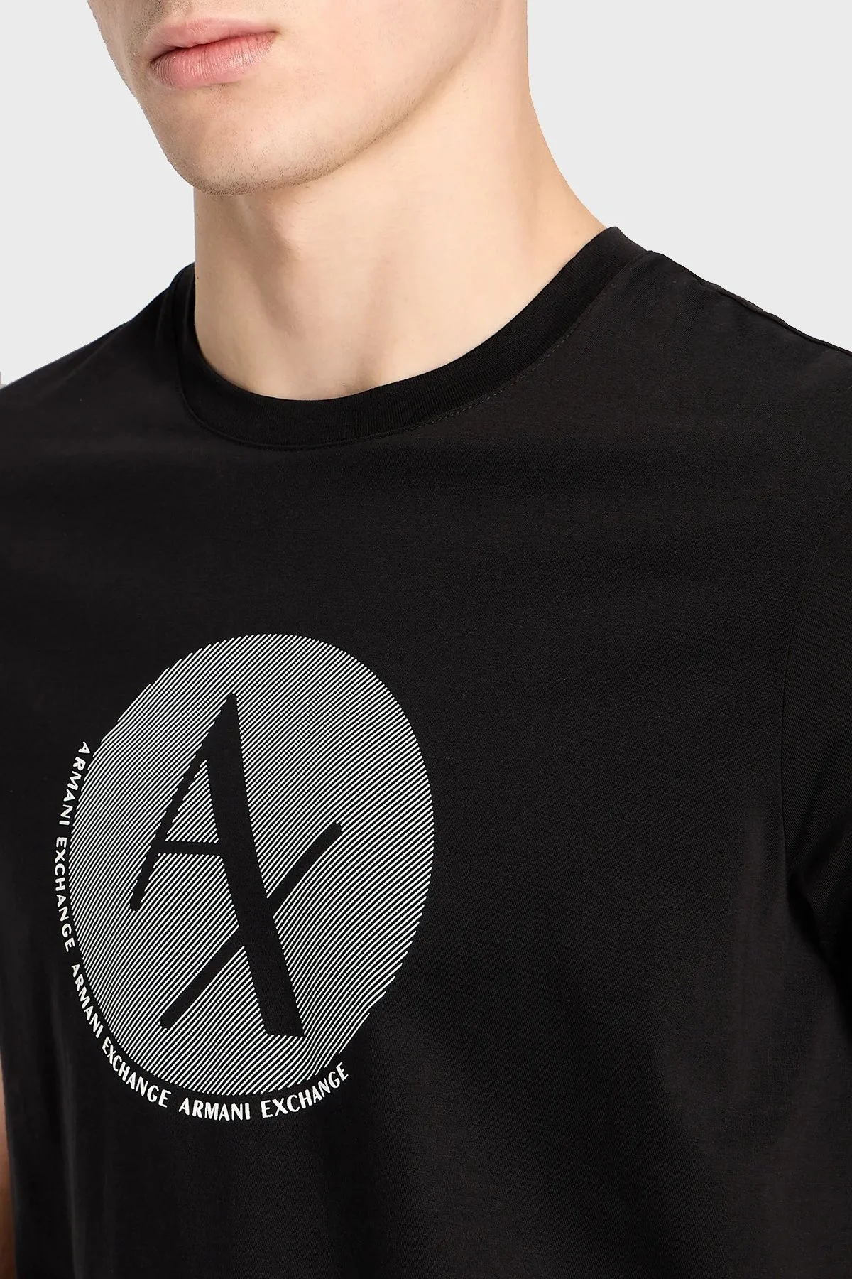 Armani Exchange Pamuklu Jarse Slim Fit Bisiklet Yaka Erkek T Shirt 6RZTAG ZJA5Z 1200 SİYAH - 3