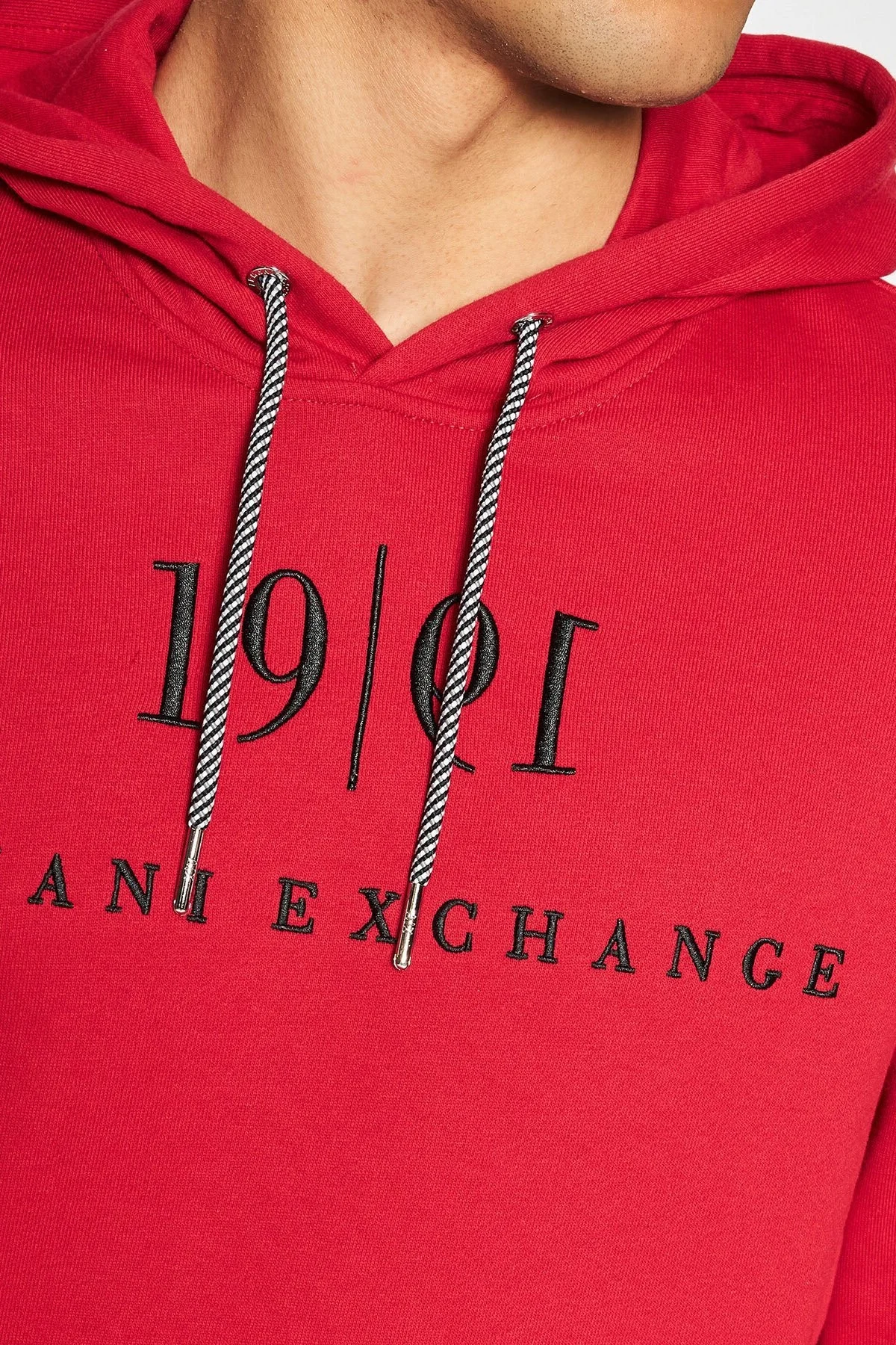 Armani Exchange Pamuklu Kapüşonlu Kanguru Cepli Regular Fit Erkek Sweat 6KZMFM ZJ6HZ 1496 KIRMIZI - 3