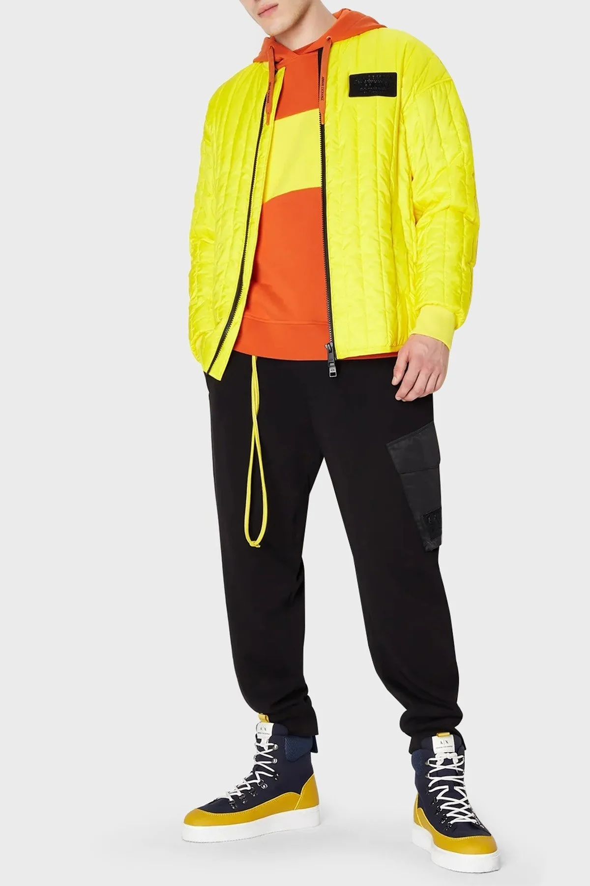 Armani Exchange Pamuklu Kapüşonlu Regular Fit Erkek Sweat 6RZMHB ZJDGZ 6482 TURUNCU-SARI - 3