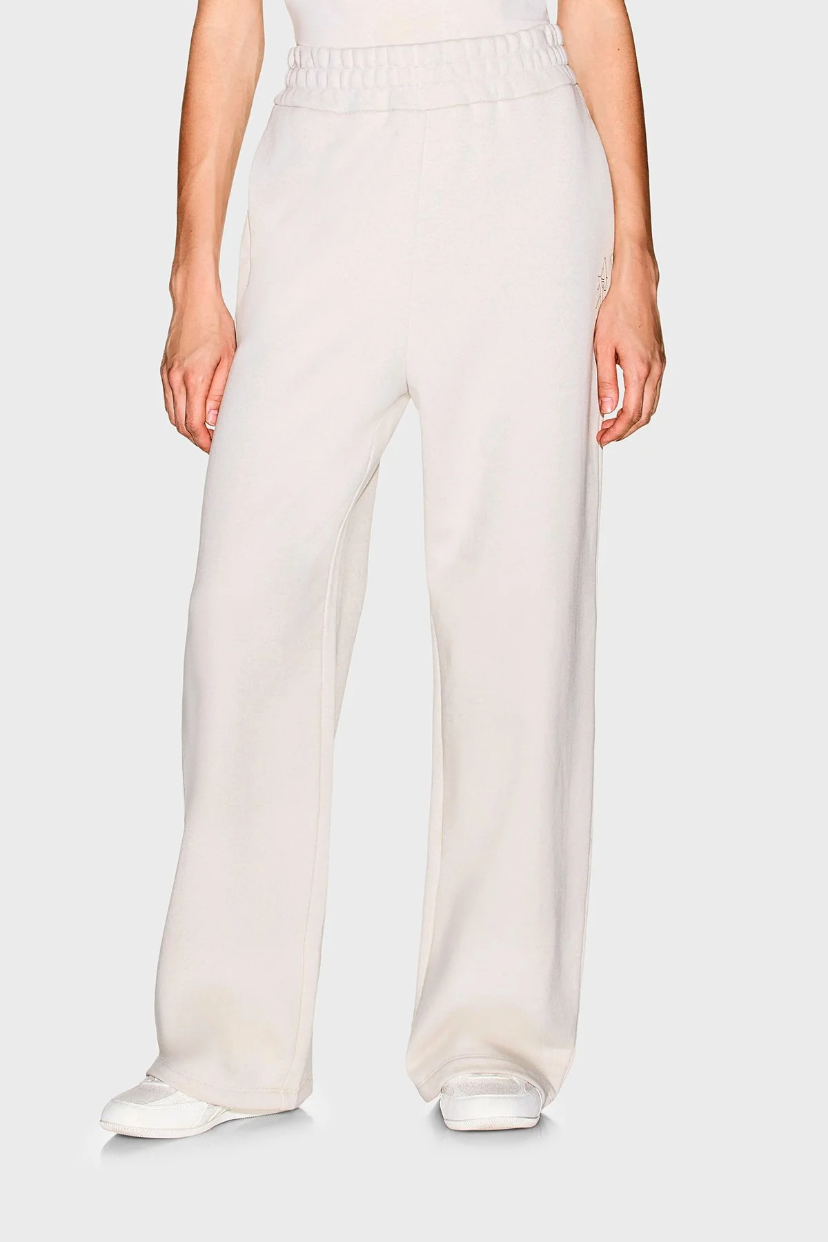 Armani Exchange Pamuklu Lastikli Bel Bol Paça Kadın Pantolon XW002404 AF25528 U1039 Ekru - 1