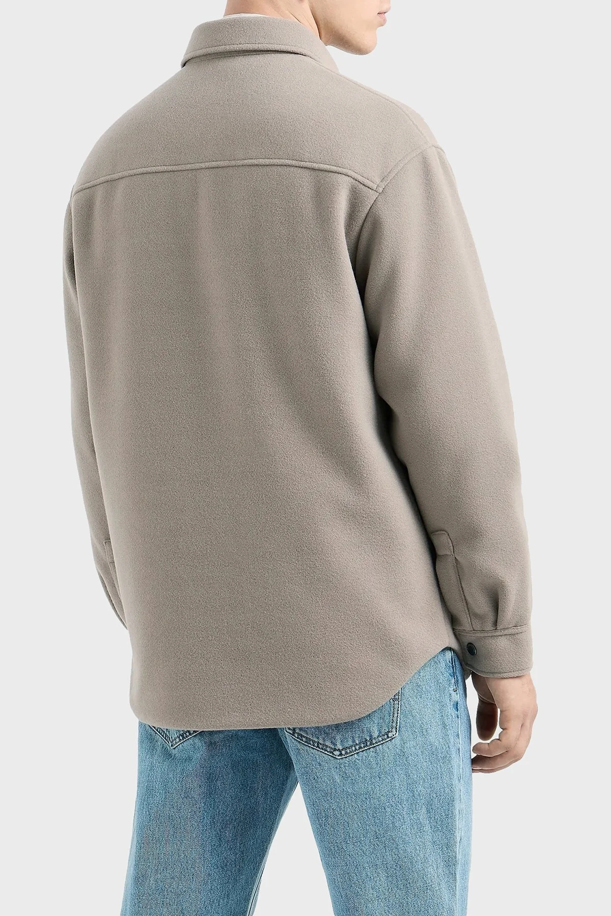 Armani Exchange Pamuklu Logolu Loose Fit Erkek Gömlek 6DZB33 ZN5PZ 17AC VİZON - 3