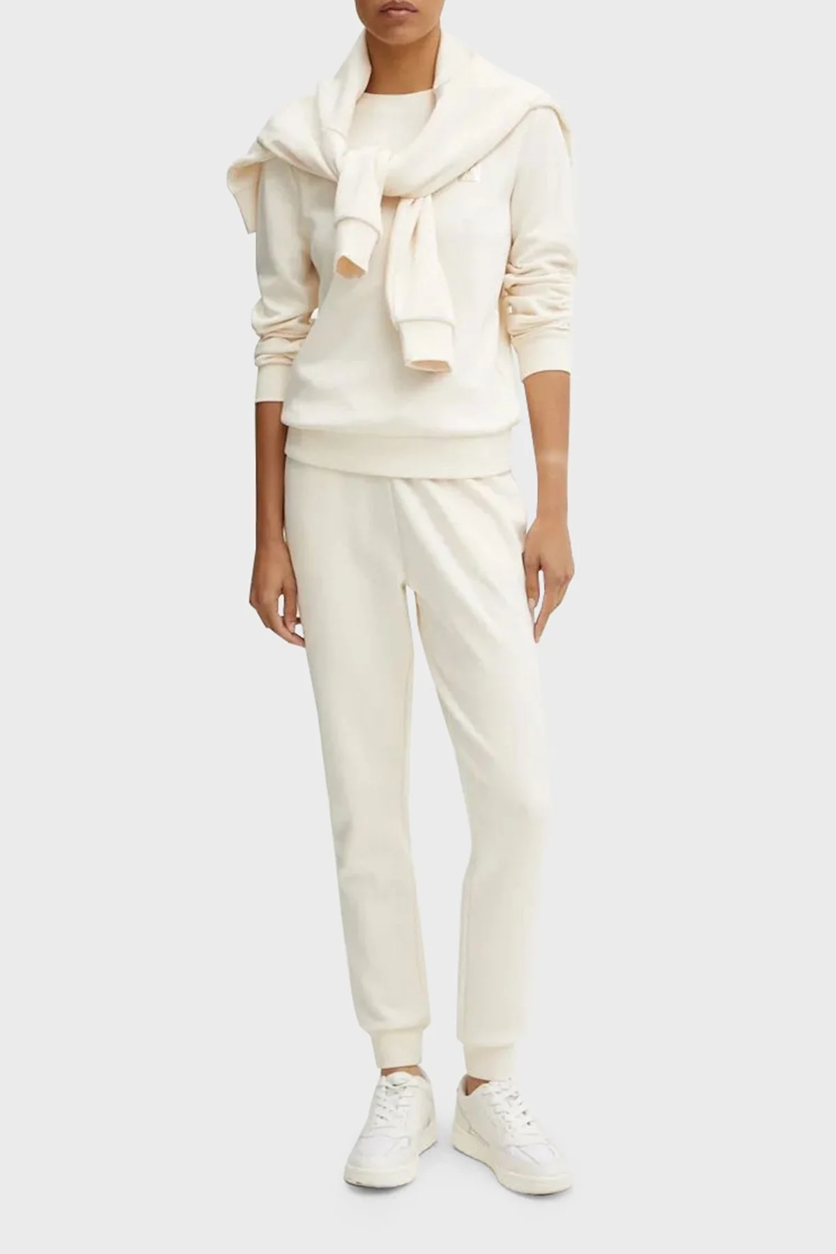 Armani Exchange Pamuklu Logolu Regular Fit Bisiklet Yaka Bayan Sweat 6DYM62 YJFYZ 1130 EKRU - 2