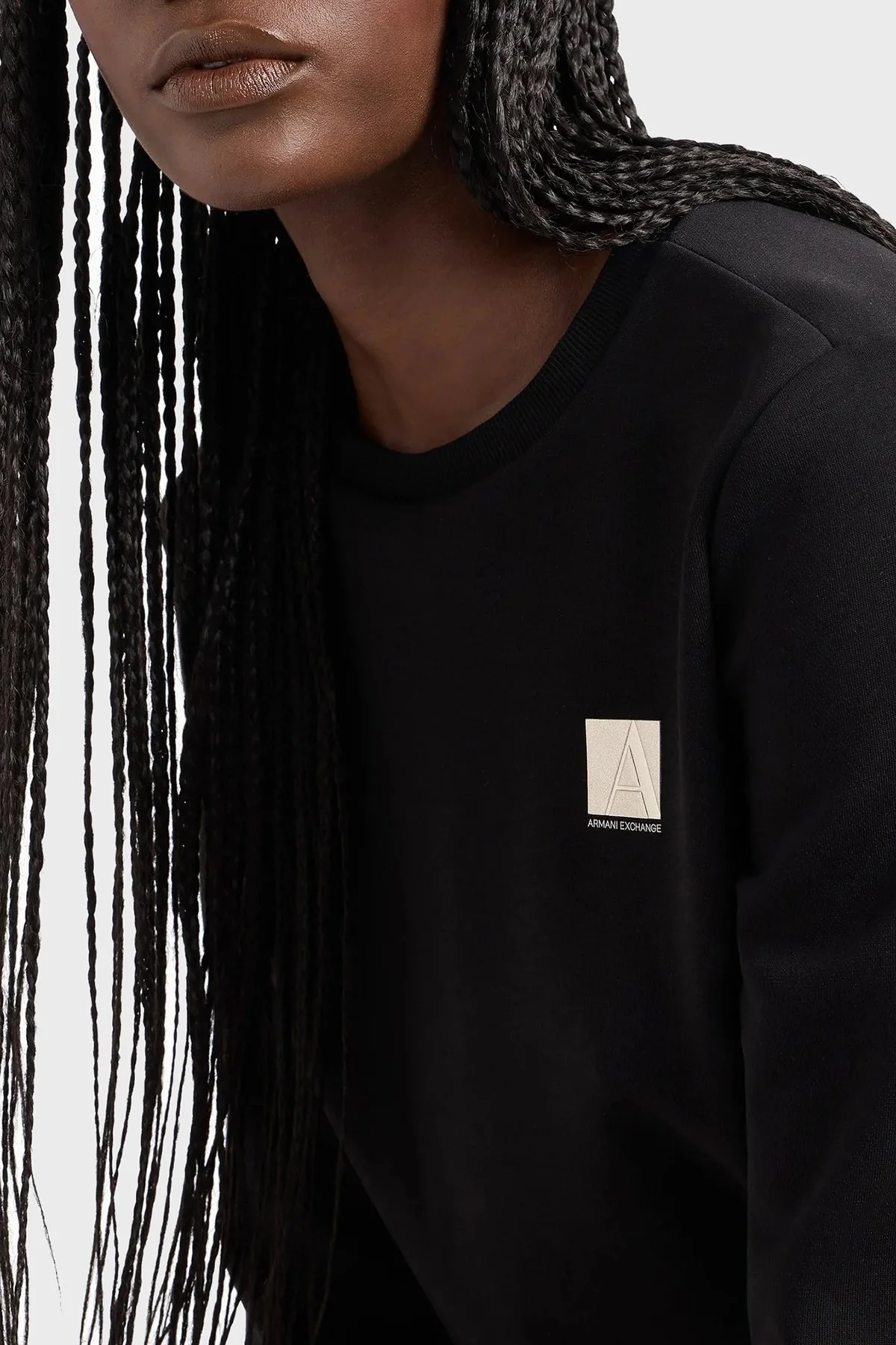 Armani Exchange Pamuklu Logolu Regular Fit Bisiklet Yaka Bayan Sweat 6DYM62 YJFYZ 1200 SİYAH - 4