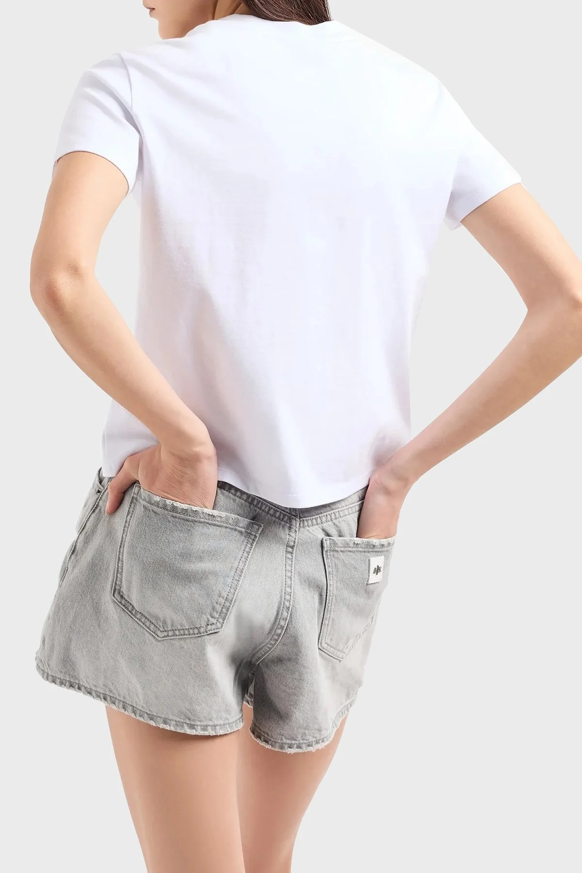 Armani Exchange Pamuklu Logolu Regular Fit Bisiklet Yaka Bayan T Shirt 6DYT36 YJ7VZ 1000 BEYAZ - 3