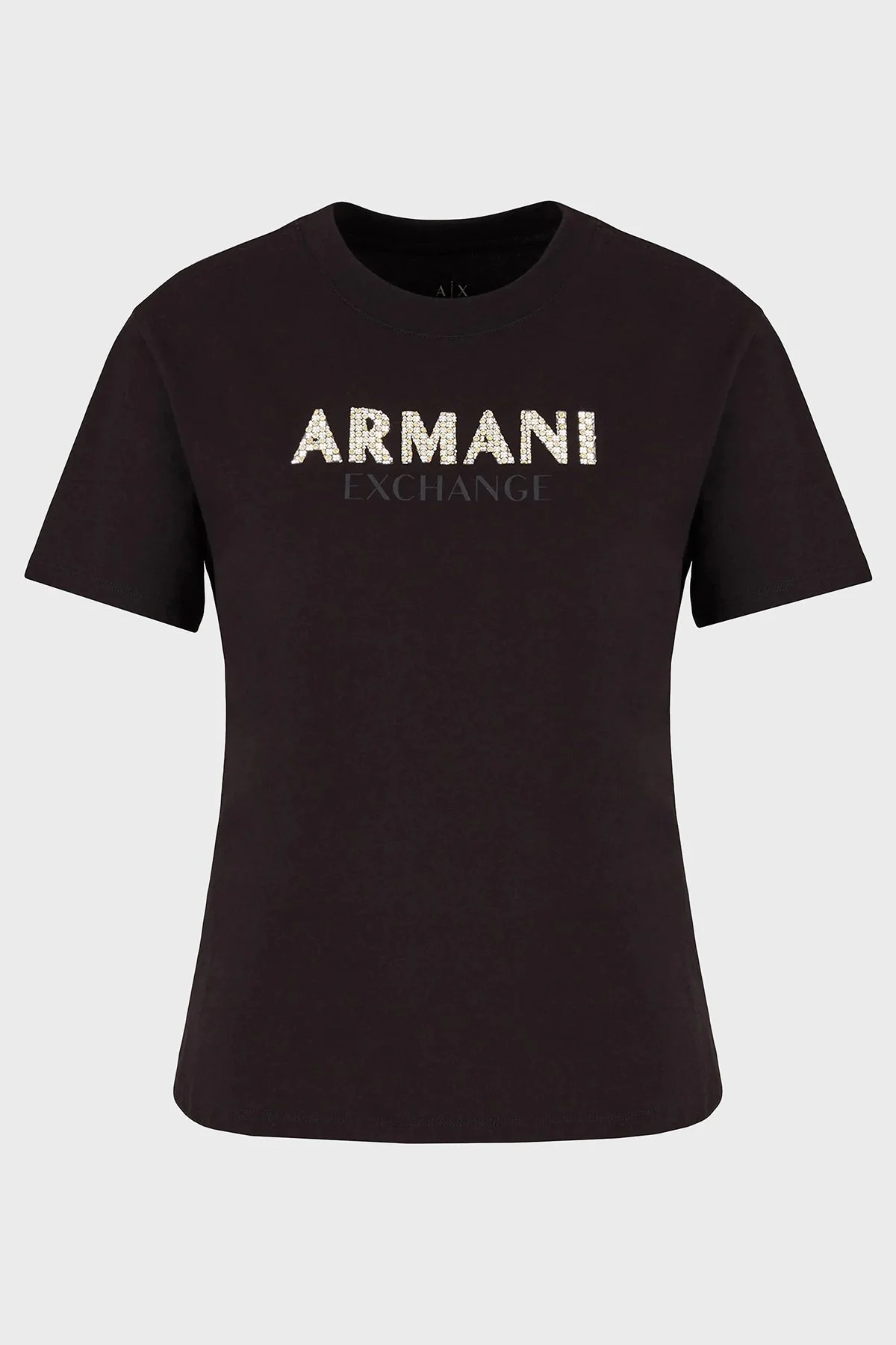 Armani Exchange Pamuklu Logolu Regular Fit Bisiklet Yaka Bayan T Shirt 6DYT36 YJ7VZ 1200 SİYAH - 5