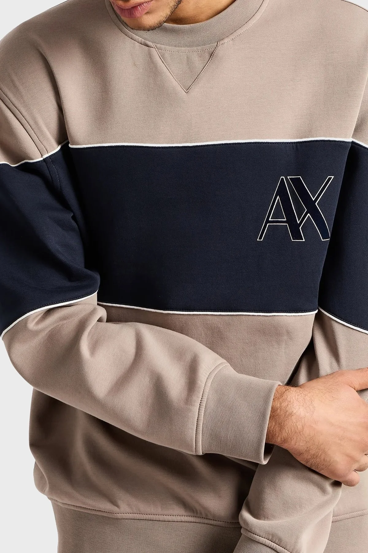 Armani Exchange Pamuklu Logolu Regular Fit Bisiklet Yaka Erkek Sweat 6DZMJM ZJZGZ 17AC VİZON - 4