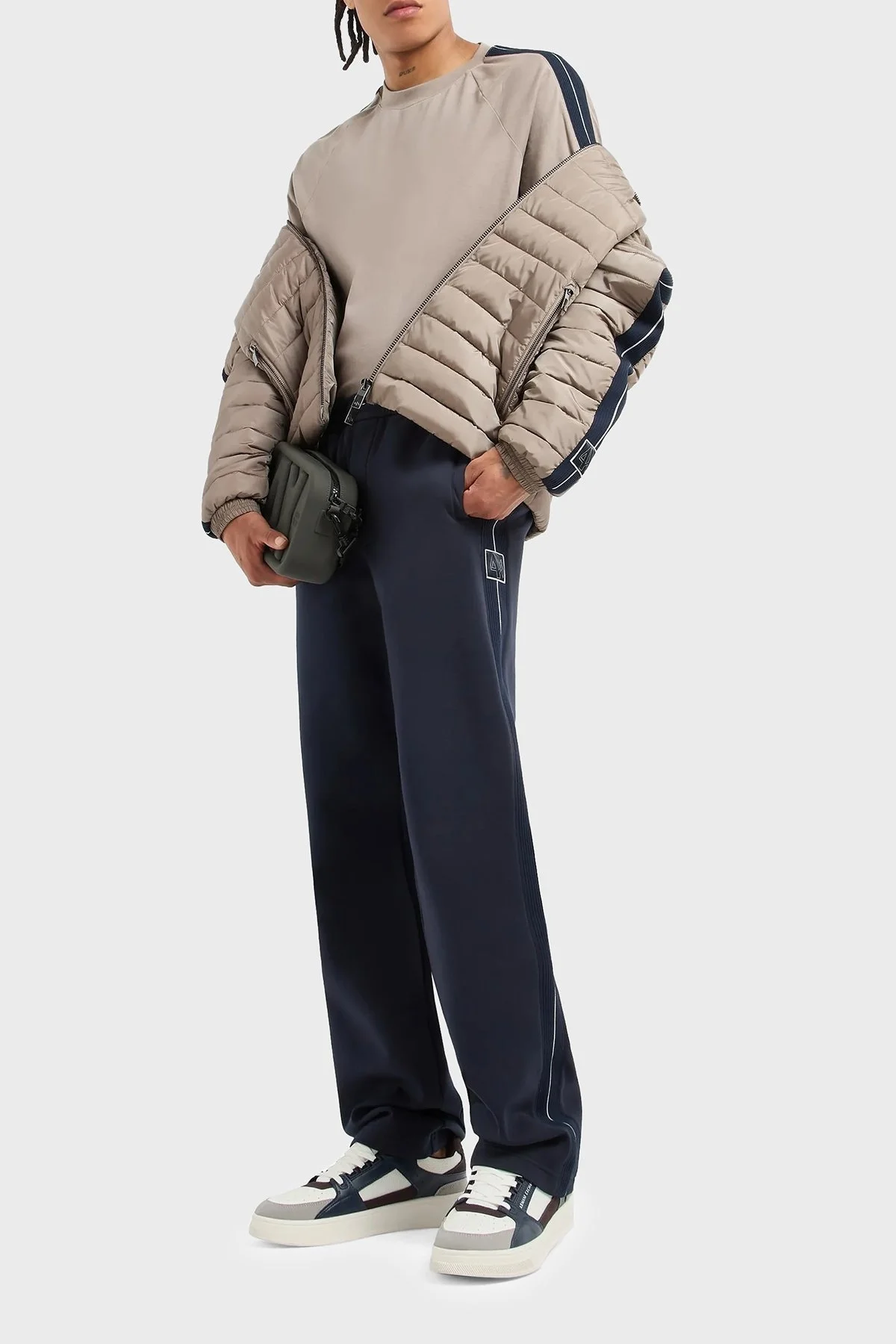 Armani Exchange Pamuklu Logolu Regular Fit Bisiklet Yaka Erkek T Shirt 6DZTJE ZJ9JZ 17AC VİZON - 2