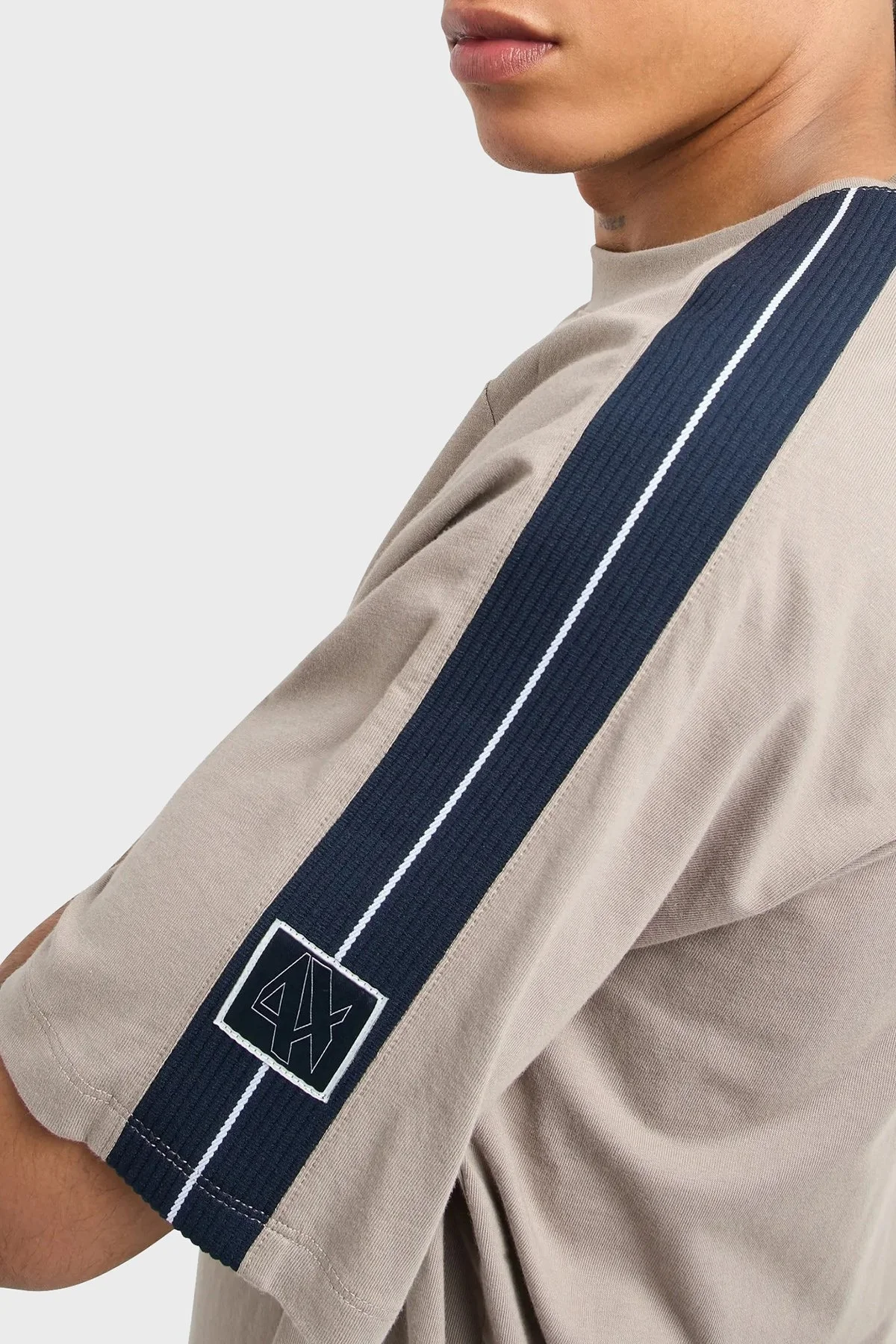 Armani Exchange Pamuklu Logolu Regular Fit Bisiklet Yaka Erkek T Shirt 6DZTJE ZJ9JZ 17AC VİZON - 4