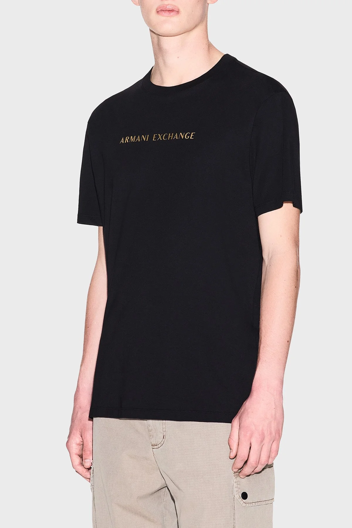 Armani Exchange Pamuklu Logolu Regular Fit Bisiklet Yaka Erkek T Shirt XM002827 AF12308 UC001 SİYAH - 1