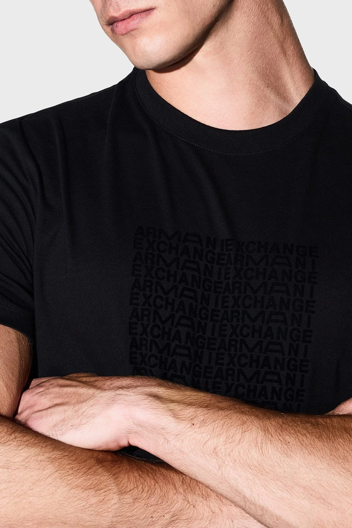 Armani Exchange Pamuklu Logolu Regular Fit Bisiklet Yaka Erkek T Shirt XM003044 AF21323 UC001 Siyah - 7