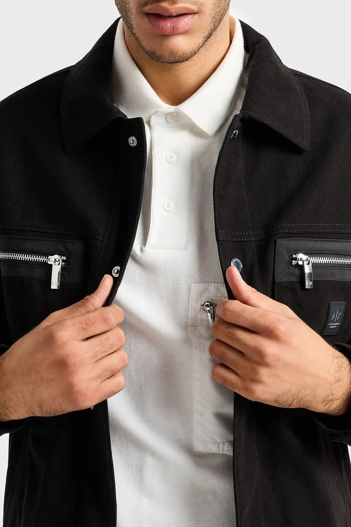 Armani Exchange Pamuklu Logolu Regular Fit Erkek Ceket XM000038 AF10326 UC001 SİYAH - 4