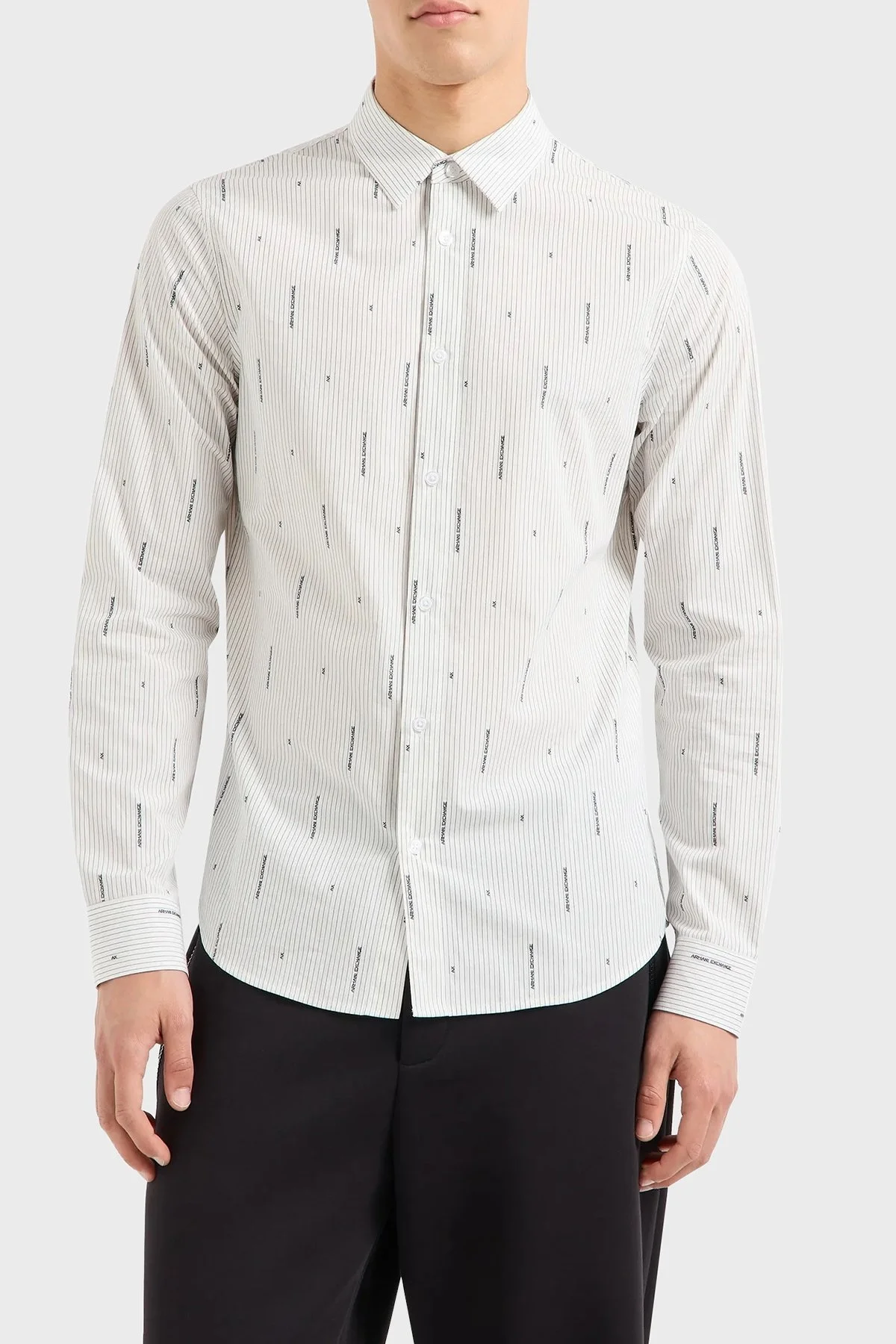 Armani Exchange Pamuklu Logolu Regular Fit Erkek Gömlek 6DZC06 ZN5DZ 51BA BEYAZ - 1