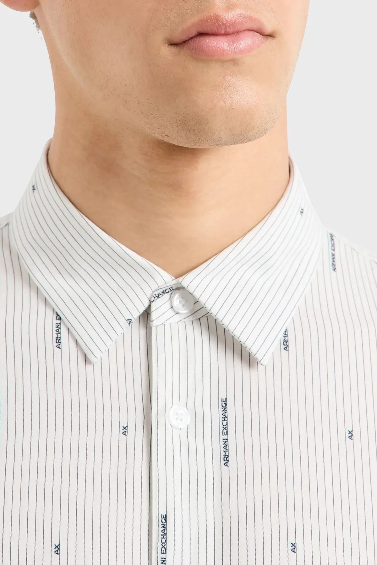 Armani Exchange Pamuklu Logolu Regular Fit Erkek Gömlek 6DZC06 ZN5DZ 51BA BEYAZ - 4