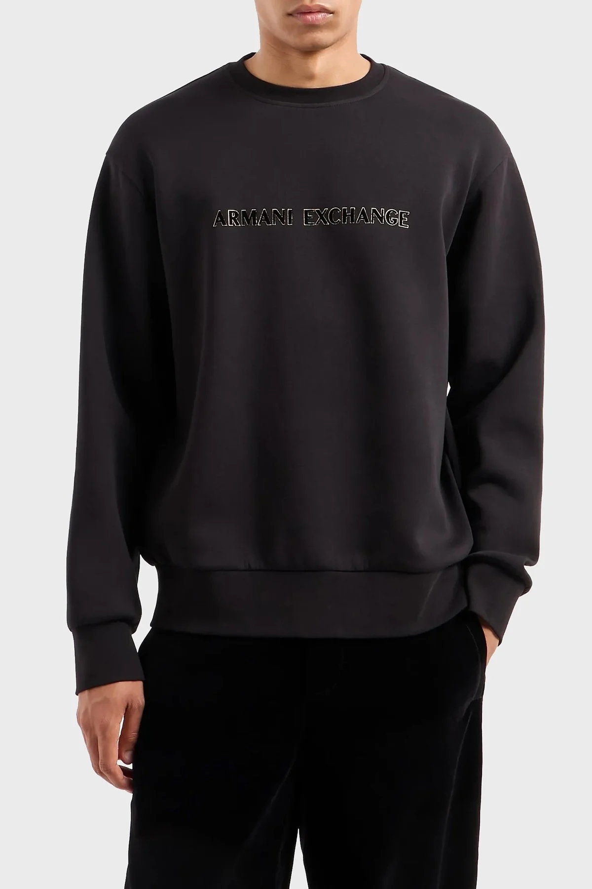 Armani Exchange Pamuklu Logolu Regular Fit Erkek Sweat XM000082 AF10818 UC001 SİYAH - 1