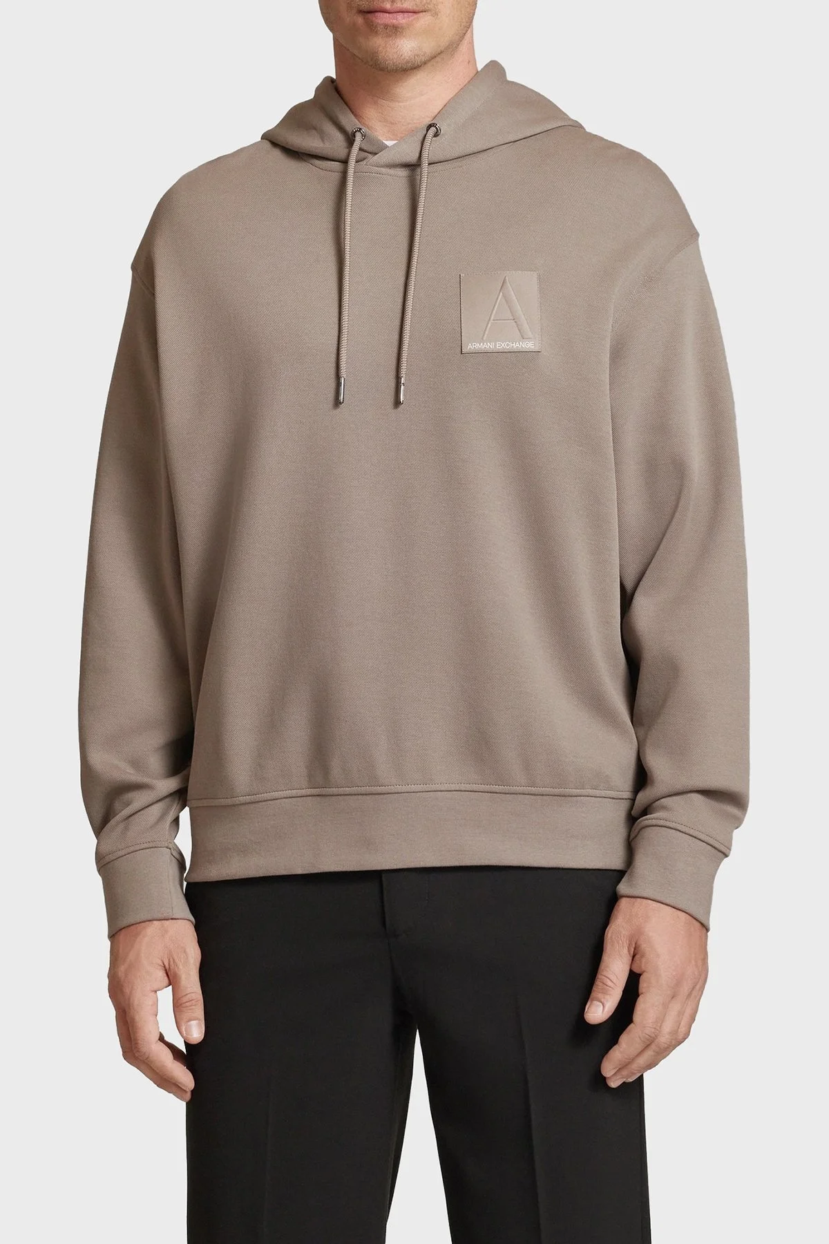 Armani Exchange Pamuklu Logolu Regular Fit Kapüşonlu Erkek Sweat 6DZMJB ZJNKZ 17AC VİZON - 1