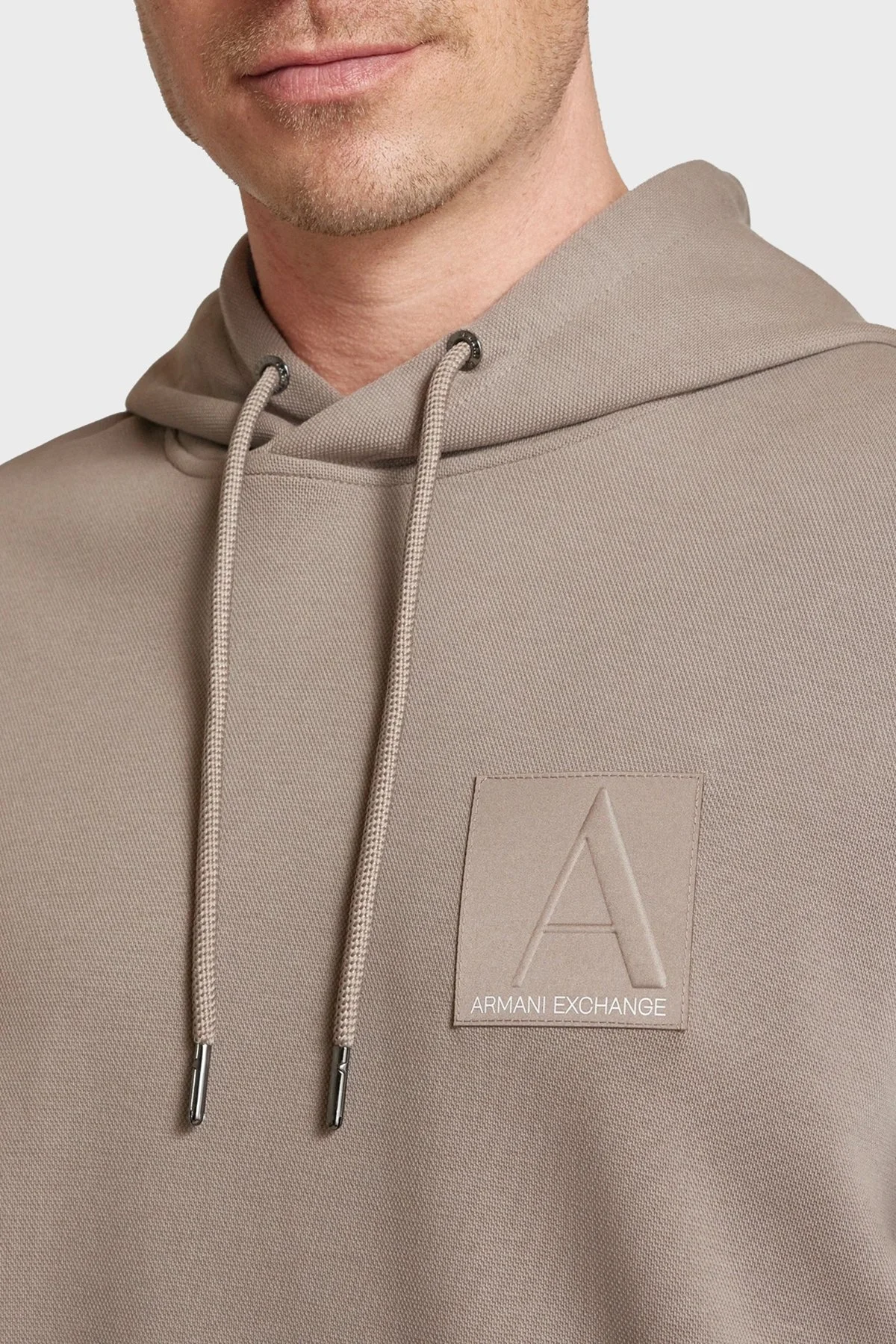 Armani Exchange Pamuklu Logolu Regular Fit Kapüşonlu Erkek Sweat 6DZMJB ZJNKZ 17AC VİZON - 4