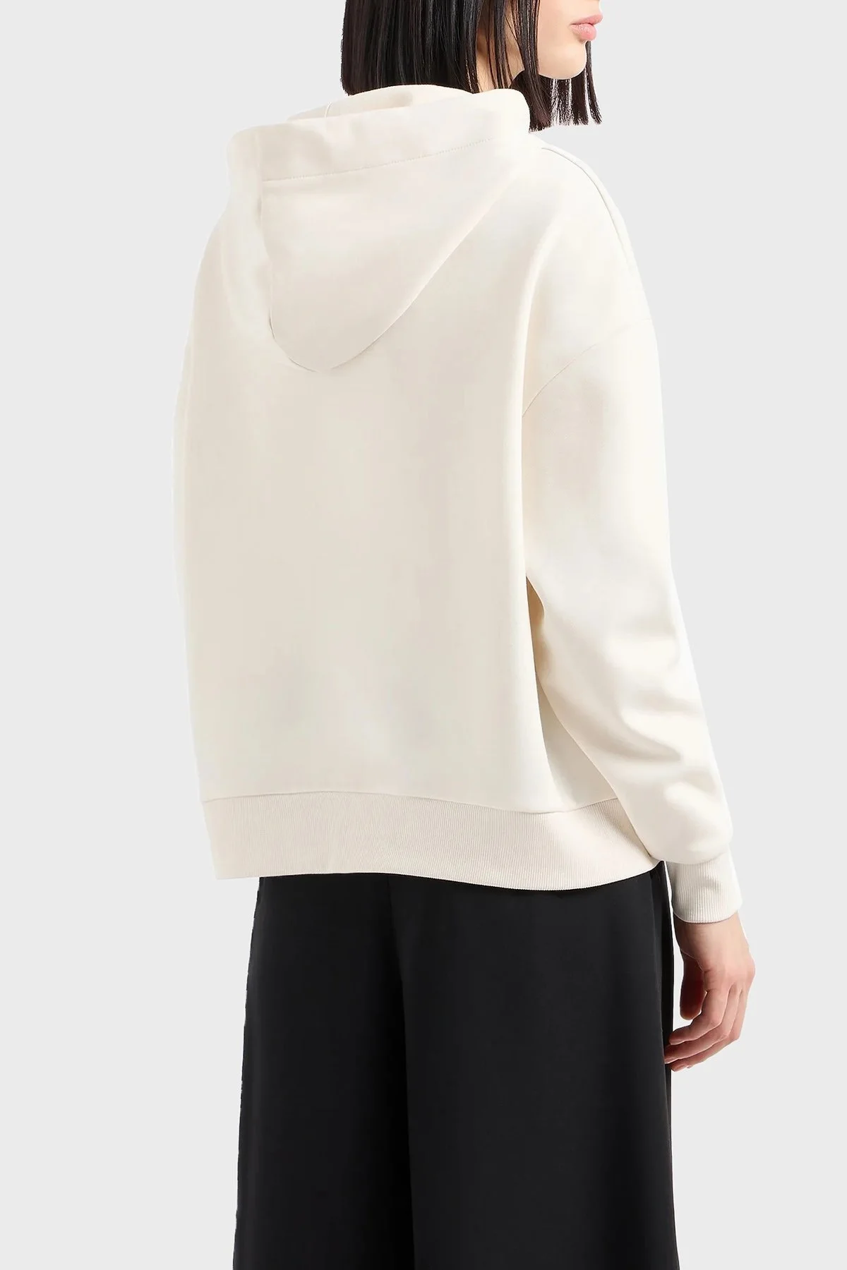 Armani Exchange Pamuklu Logolu Regular Fit Kapüşonlu Yaka Bayan Sweat 6DYM61 YJFYZ 1130 EKRU - 5