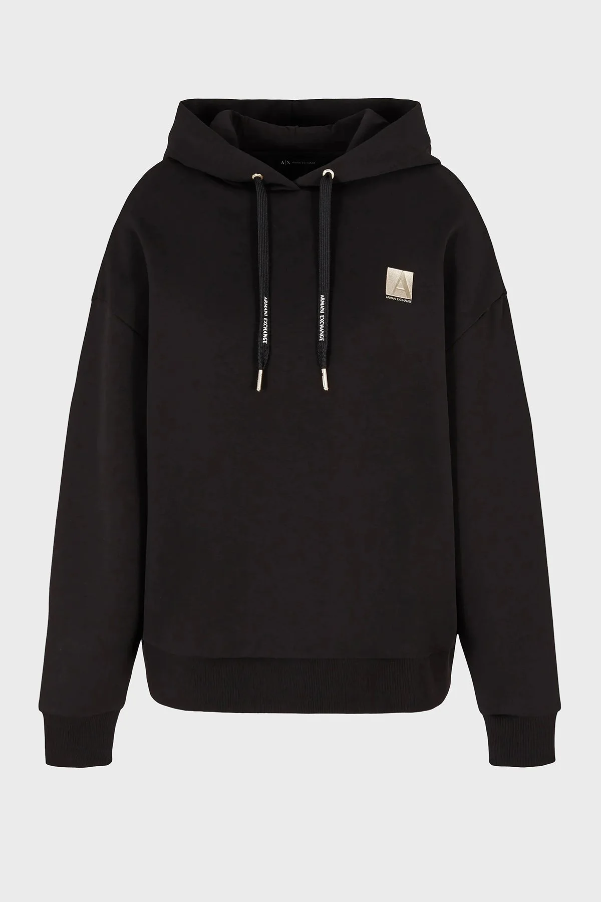 Armani Exchange Pamuklu Logolu Regular Fit Kapüşonlu Yaka Bayan Sweat 6DYM61 YJFYZ 1200 SİYAH - 5