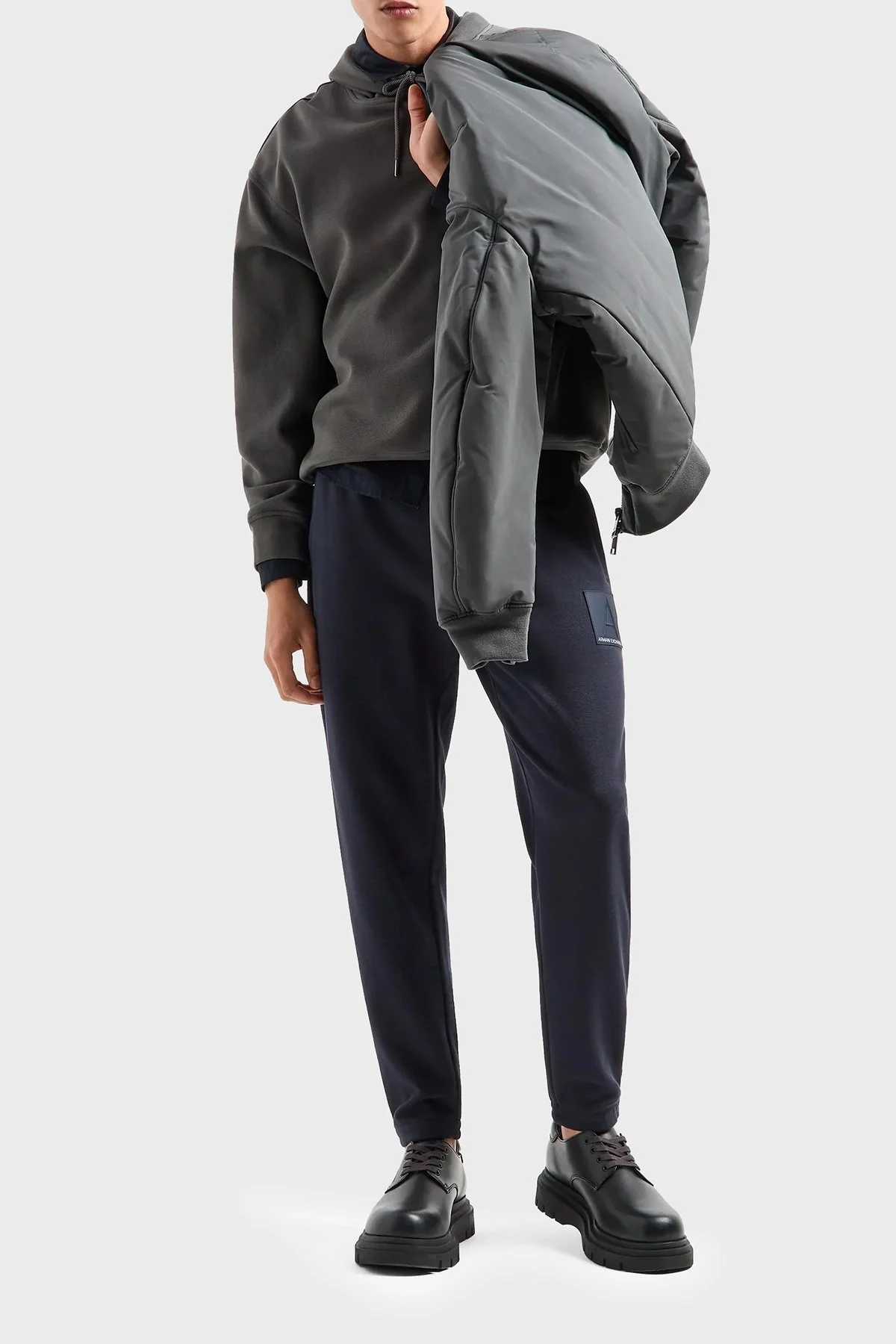 Armani Exchange Pamuklu Logolu Regular Fit Normal Bel Jogger Erkek Pantolon 6DZPJA ZJNKZ 1510 LACİVERT - 7