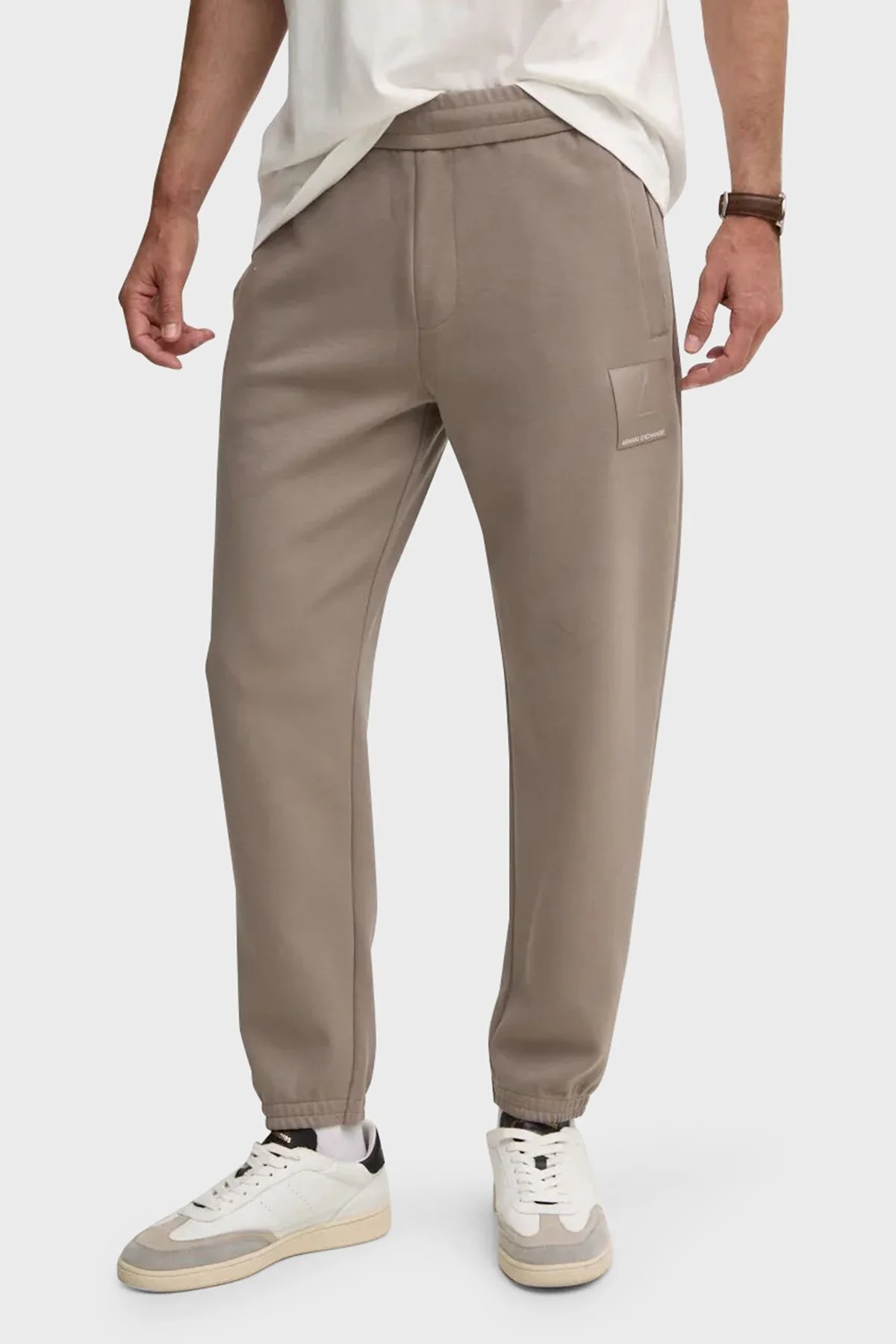 Armani Exchange Pamuklu Logolu Regular Fit Normal Bel Jogger Erkek Pantolon 6DZPJA ZJNKZ 17AC VİZON - 1
