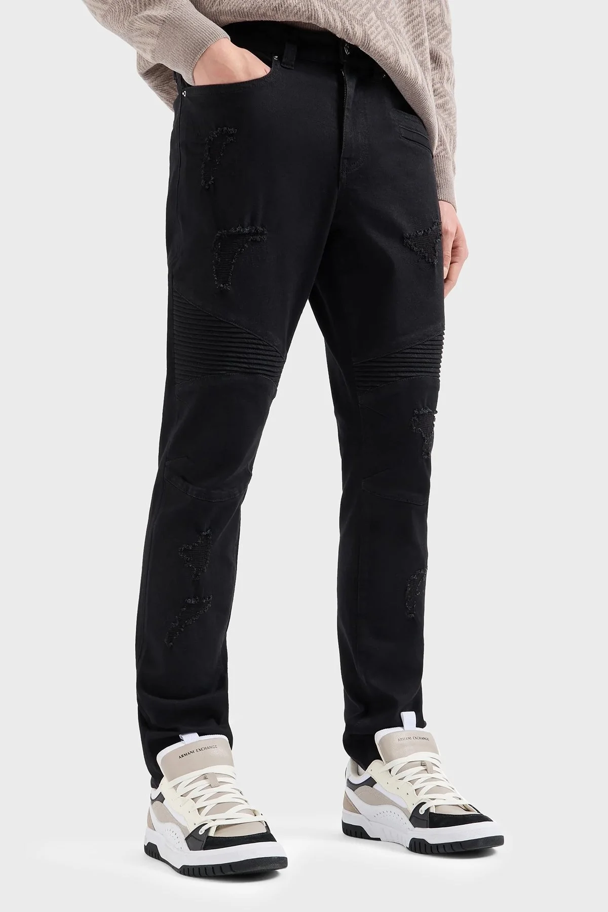 Armani Exchange Pamuklu Logolu Slim Fit Normal Bel Jeans Erkek Kot Pantolon 6DZJ27 Z1AAZ 1200 SİYAH - 1