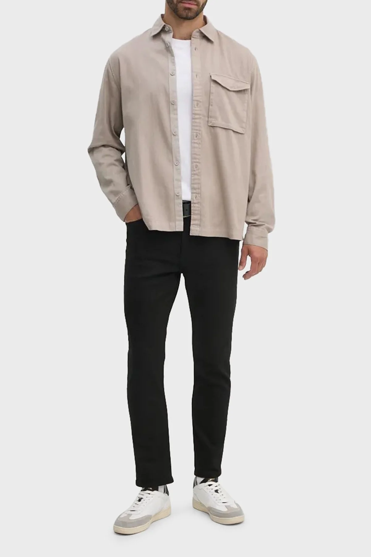 Armani Exchange Pamuklu Loose Fit Erkek Gömlek 6DZC07 ZN5EZ 17AB GRİ - 3