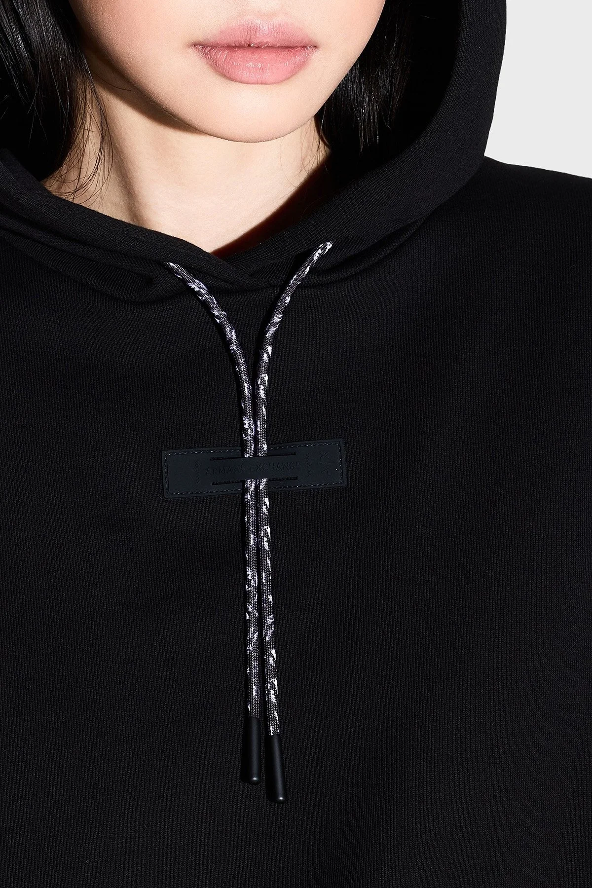 Armani Exchange Pamuklu Loose Fit Kapüşonlu Sırtta Logo Detaylı Bayan Sweat XW000748 AF16114 UC001 SİYAH - 8