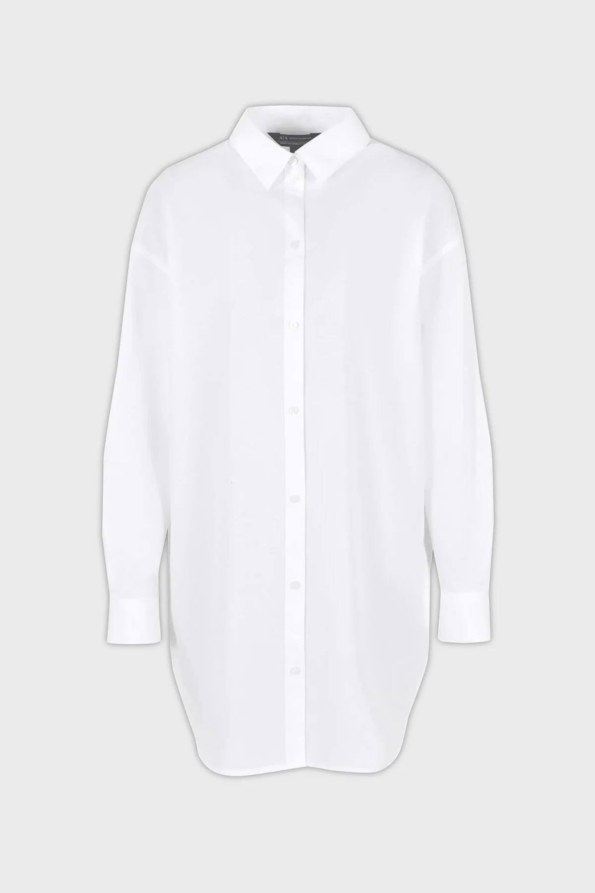 Armani Exchange Pamuklu Loose Fit Uzun Poplin Bayan Gömlek 3DYC12 YN3NZ 1000 BEYAZ - 10