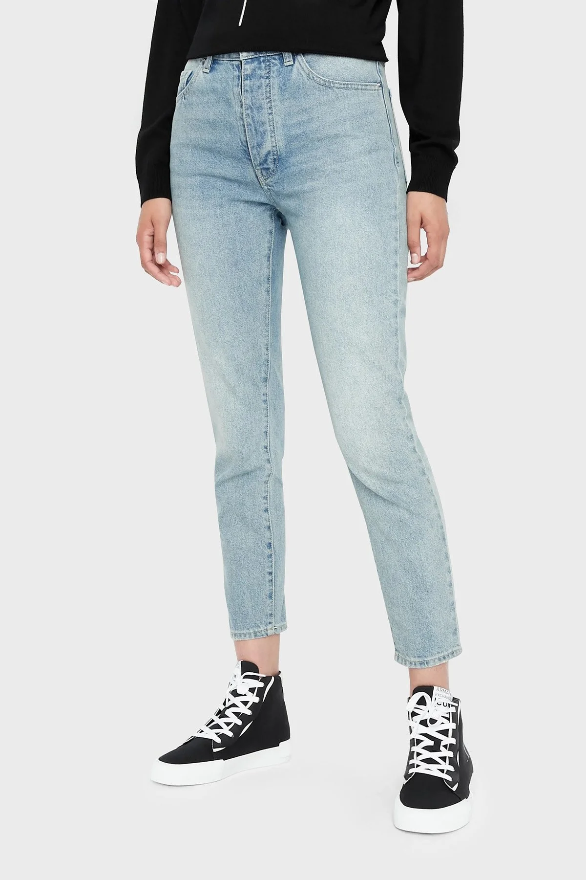 Armani Exchange Pamuklu Normal Bel Regular Fit J51 Jeans Bayan Kot Pantolon 8NYJ51 Y2AAZ 150A MAVİ - 1