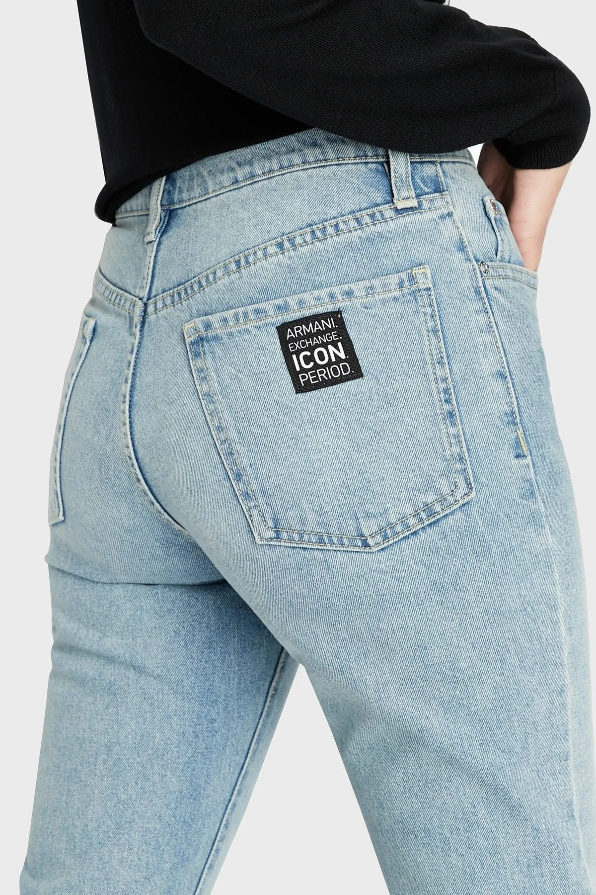 Armani Exchange Pamuklu Normal Bel Regular Fit J51 Jeans Bayan Kot Pantolon 8NYJ51 Y2AAZ 150A MAVİ - 5