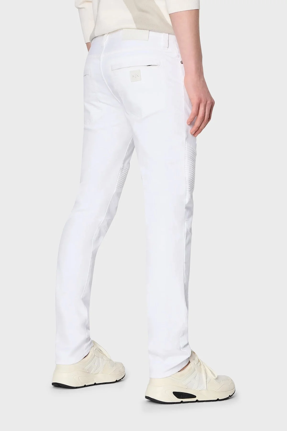 Armani Exchange Pamuklu Normal Bel Skinny Fit Dar Paça Jeans Erkek Kot Pantolon 3RZJ27 Z1AAZ 1100 BEYAZ - 3