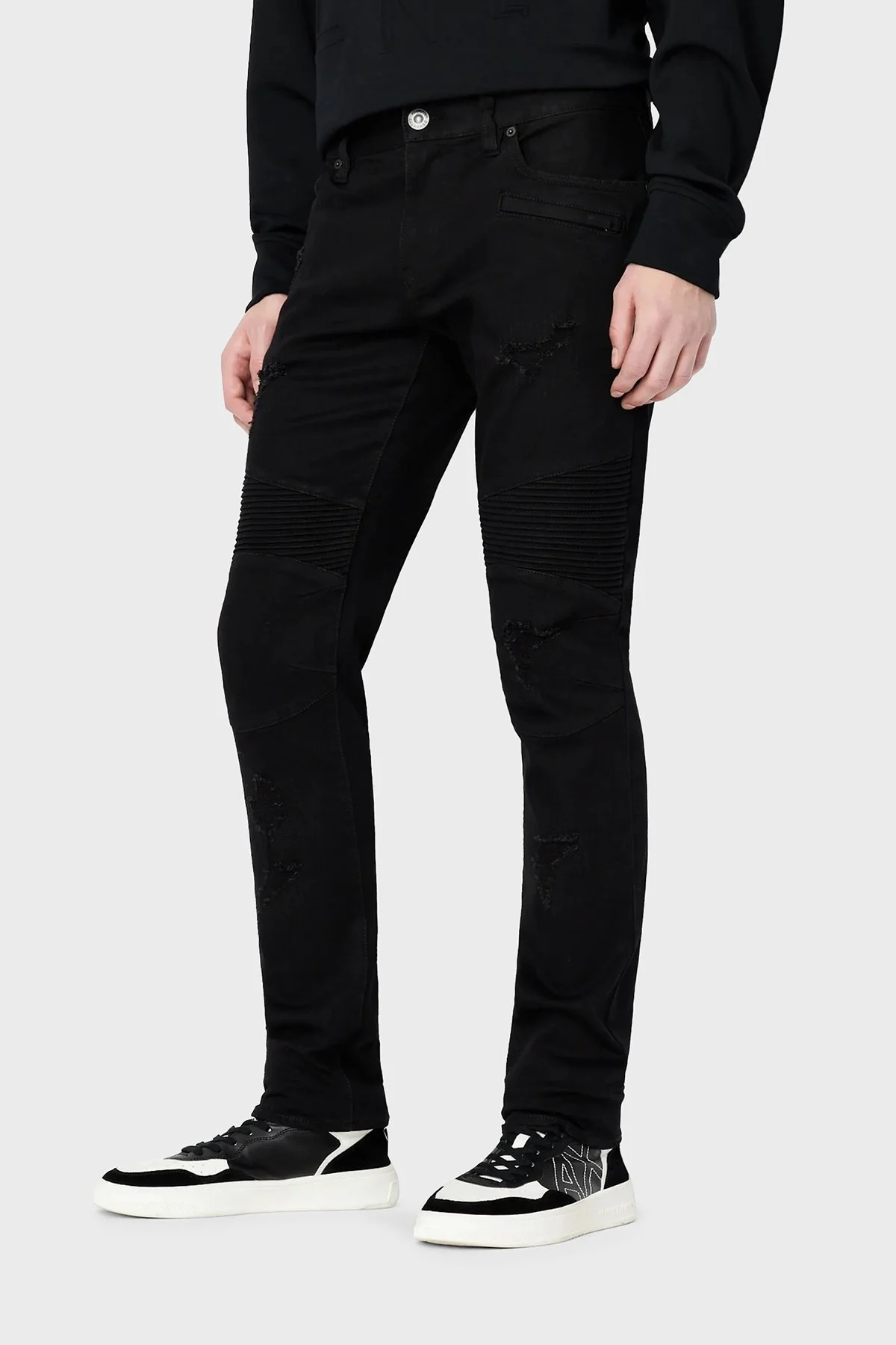 Armani Exchange Pamuklu Normal Bel Skinny Fit Dar Paça J27 Jeans Erkek Kot Pantolon 3RZJ27 Z1AAZ 1200 SİYAH - 1