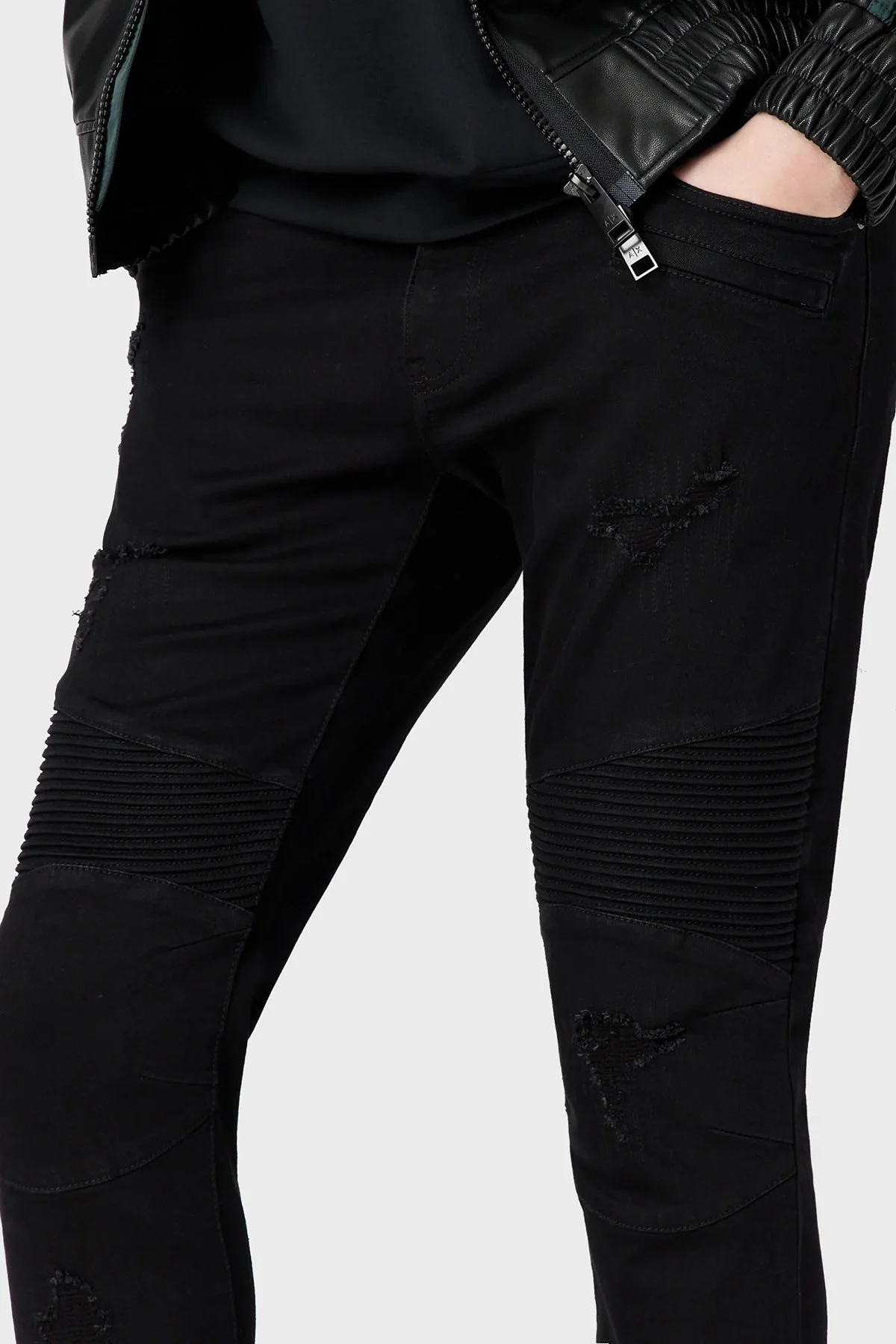 Armani Exchange Pamuklu Normal Bel Skinny Fit Dar Paça J27 Jeans Erkek Kot Pantolon 3RZJ27 Z1AAZ 1200 SİYAH - 5