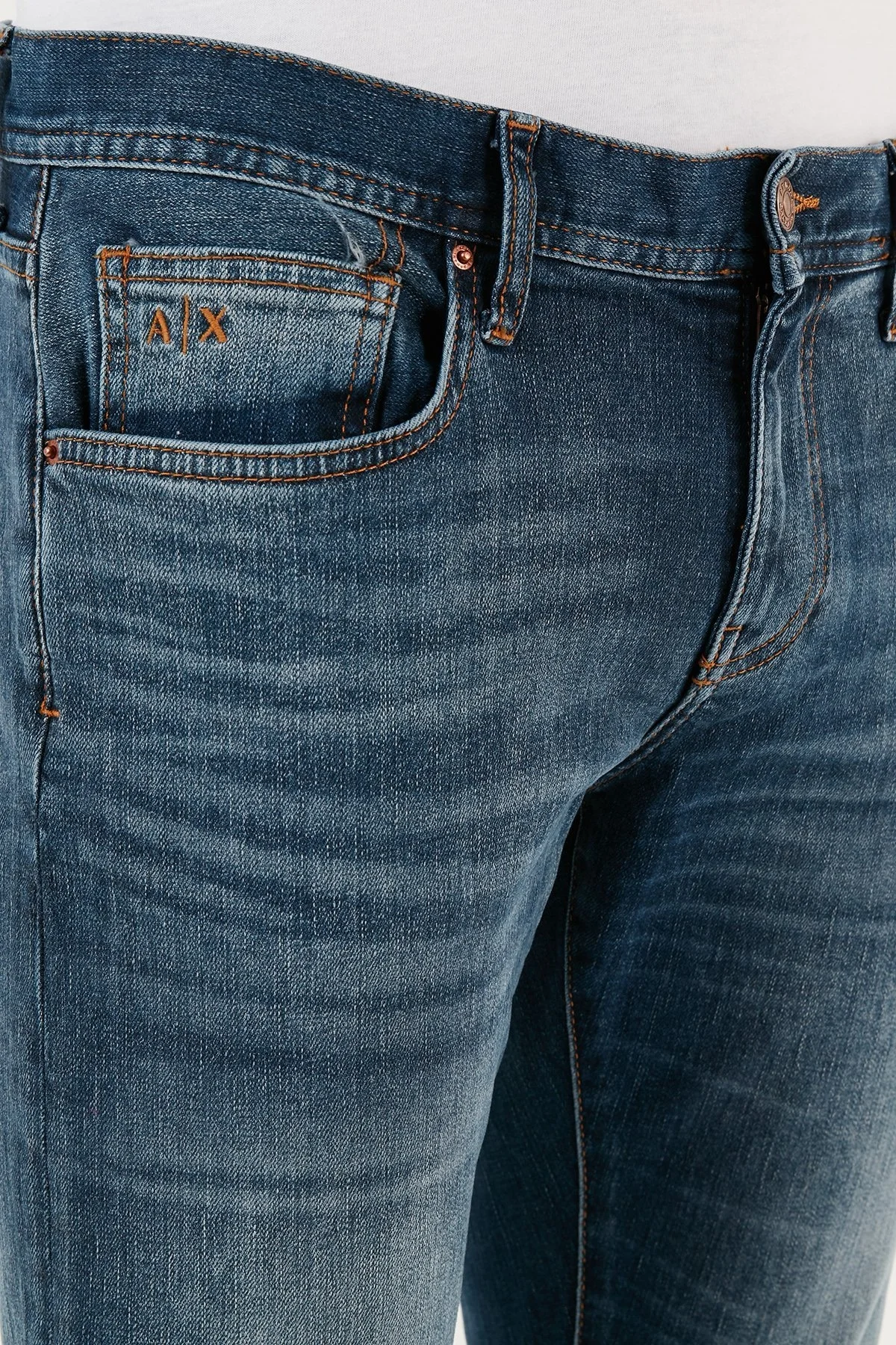 Armani Exchange Pamuklu Normal Bel Slim Fit Dar Paça J13 Jeans Erkek Kot Pantolon 6RZJ13 Z1YJZ 1500 LACİVERT - 5