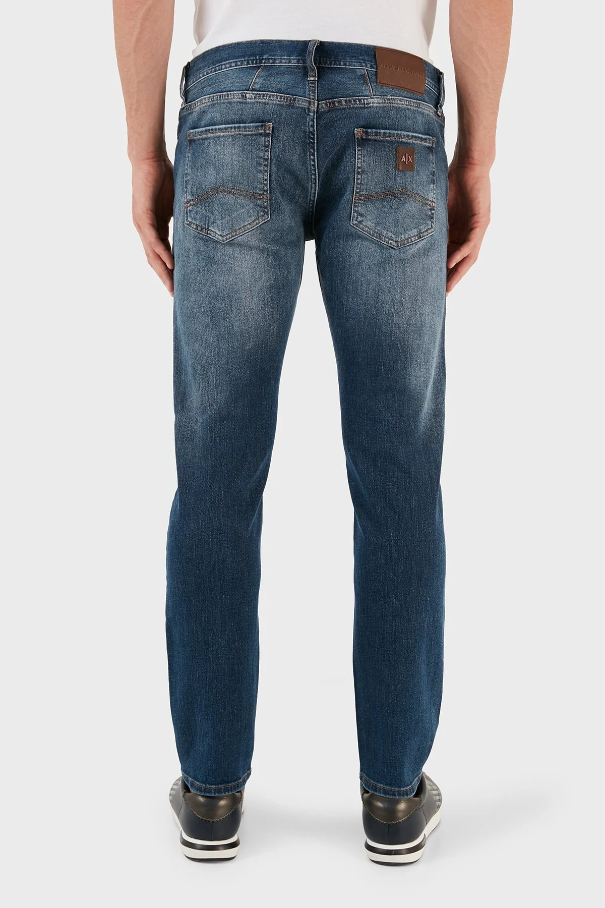 Armani Exchange Pamuklu Normal Bel Slim Fit Dar Paça J13 Jeans Erkek Kot Pantolon 6RZJ13 Z1YJZ 1500 LACİVERT - 6