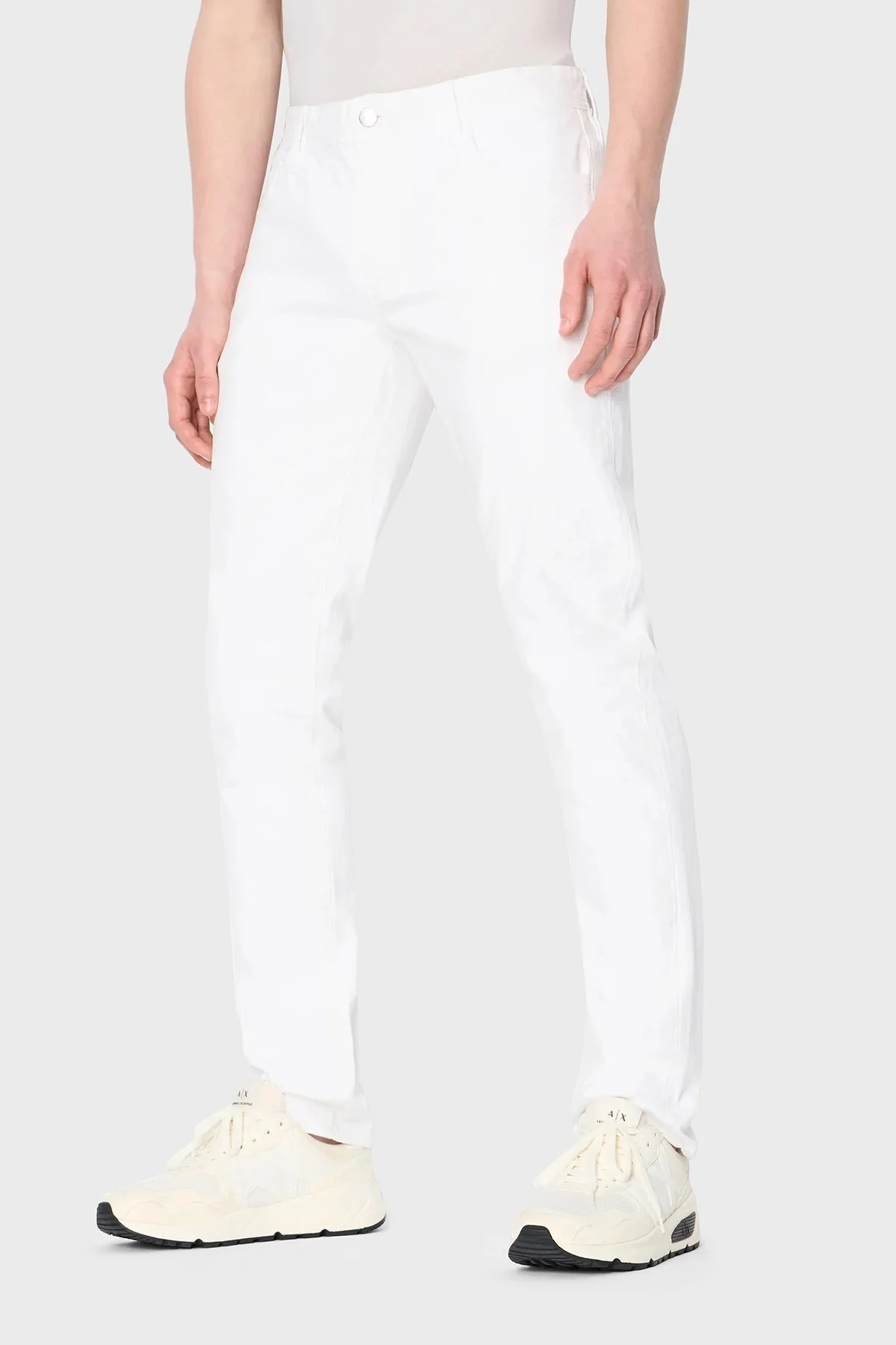 Armani Exchange Pamuklu Normal Bel Slim Fit Dar Paça J14 Jeans Erkek Kot Pantolon 8NZJ14 Z1SBZ 1100 BEYAZ - 1