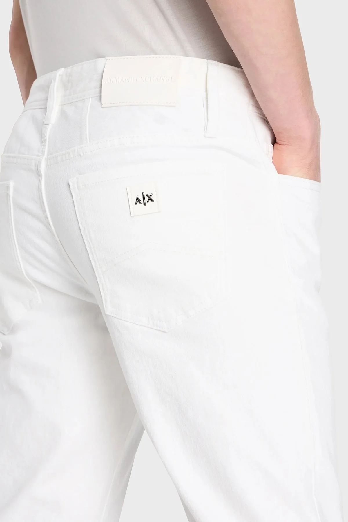 Armani Exchange Pamuklu Normal Bel Slim Fit Dar Paça J14 Jeans Erkek Kot Pantolon 8NZJ14 Z1SBZ 1100 BEYAZ - 5