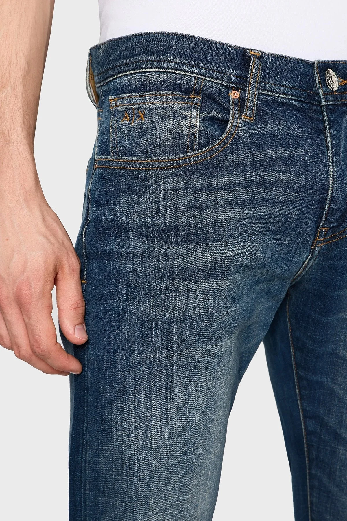 Armani Exchange Pamuklu Normal Bel Slim Fit J13 Jeans Erkek Kot Pantolon 6RZJ13 Z391Z 1500 MAVİ - 4