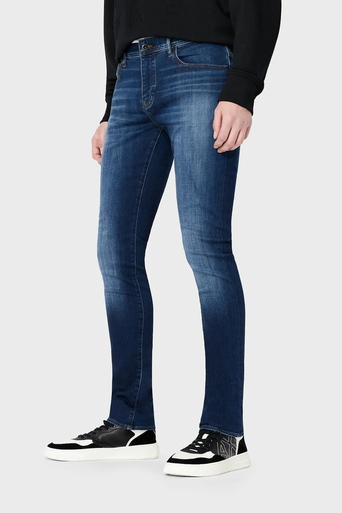 Armani Exchange Pamuklu Normal Bel Super Skinny Fit Dar Paça J33 Jeans Erkek Kot Pantolon 3RZJ33 Z1XXZ 1500 LACİVERT - 1