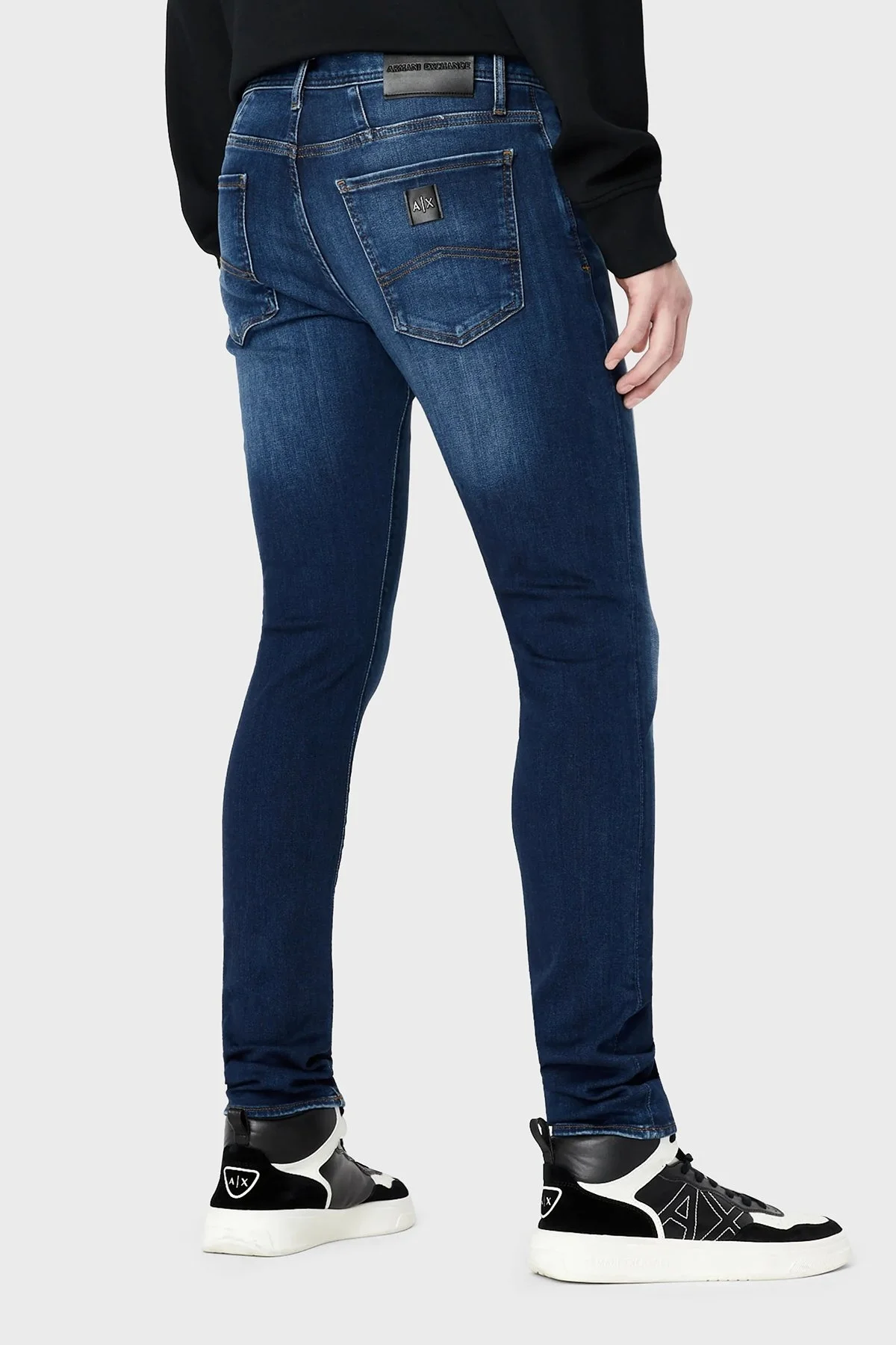 Armani Exchange Pamuklu Normal Bel Super Skinny Fit Dar Paça J33 Jeans Erkek Kot Pantolon 3RZJ33 Z1XXZ 1500 LACİVERT - 2