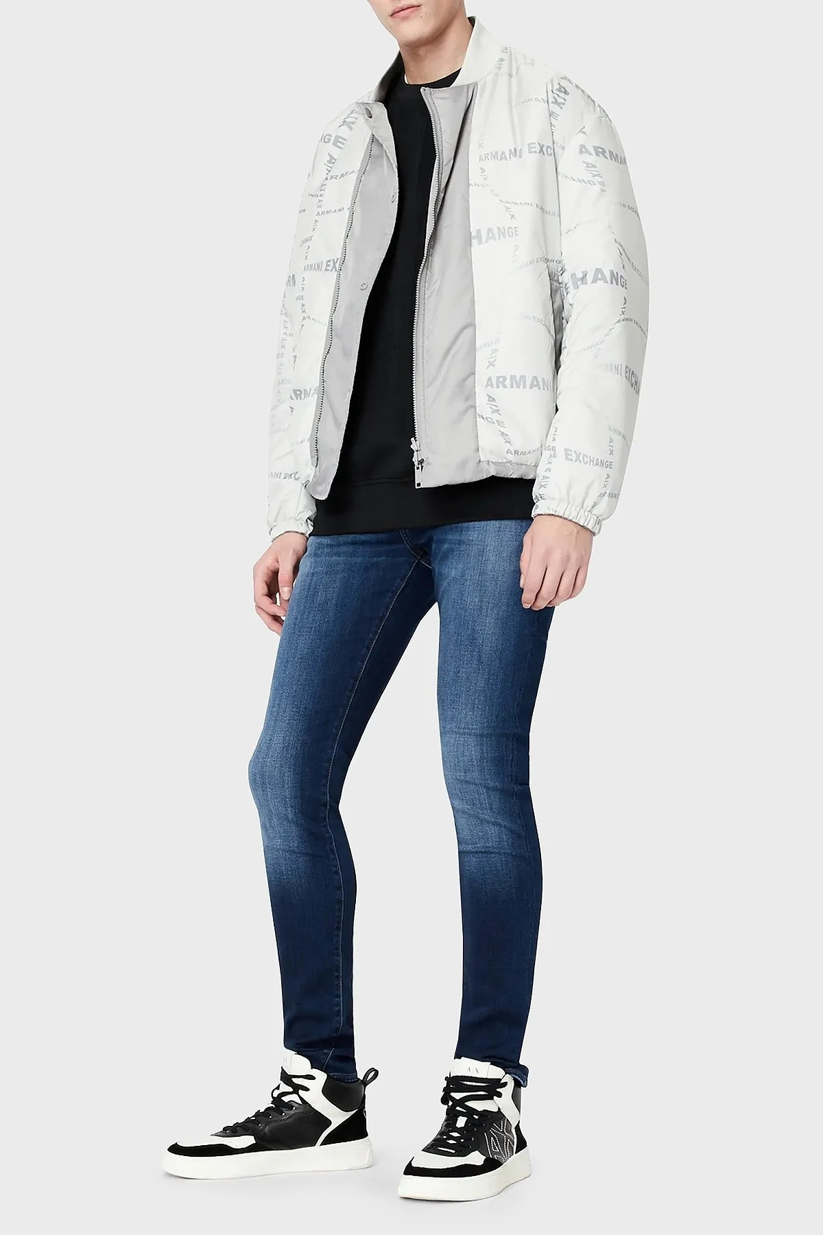 Armani Exchange Pamuklu Normal Bel Super Skinny Fit Dar Paça J33 Jeans Erkek Kot Pantolon 3RZJ33 Z1XXZ 1500 LACİVERT - 3