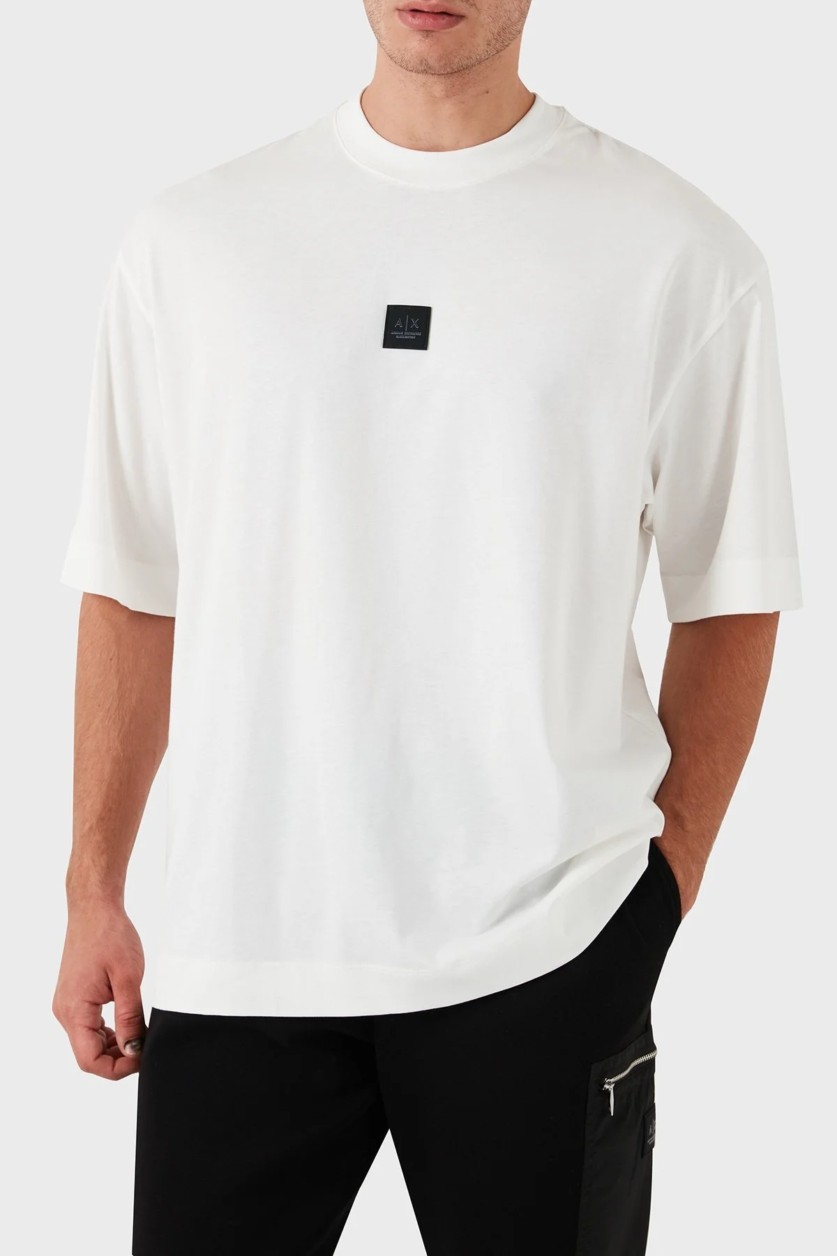 Armani Exchange Pamuklu Oversize Fit Erkek T Shirt XM000118 AF10361 U0009 BEYAZ - 4